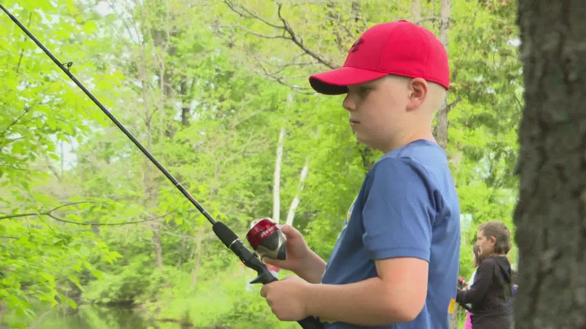 It doesn't get much more Maine than a field trip to a brook. These students learned how to catch a fish, and even got a free fishing pole.