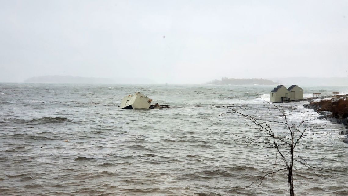 The storm swept historic fishing shacks in South Portland out to sea