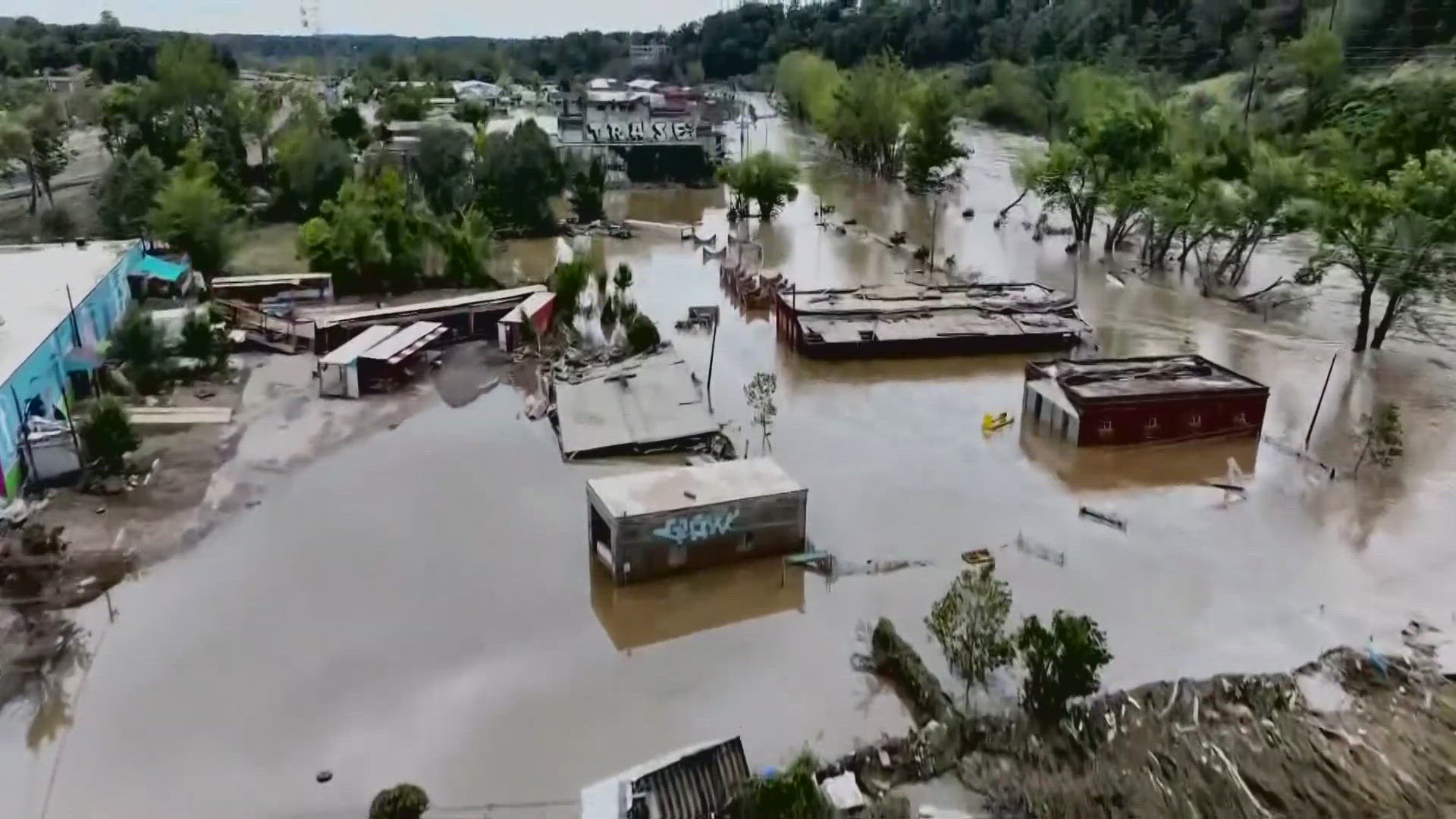 Many cities and towns are cut off from supplies and help by floodwaters.