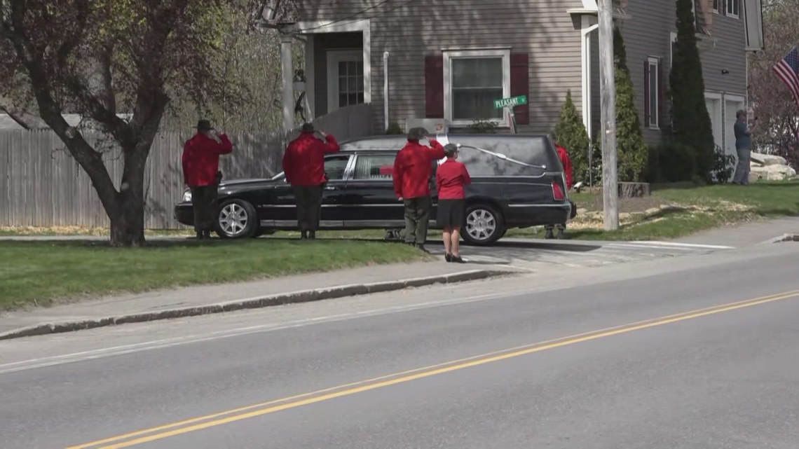 Procession carries Maine game warden Joshua Tibbetts to Newport funeral