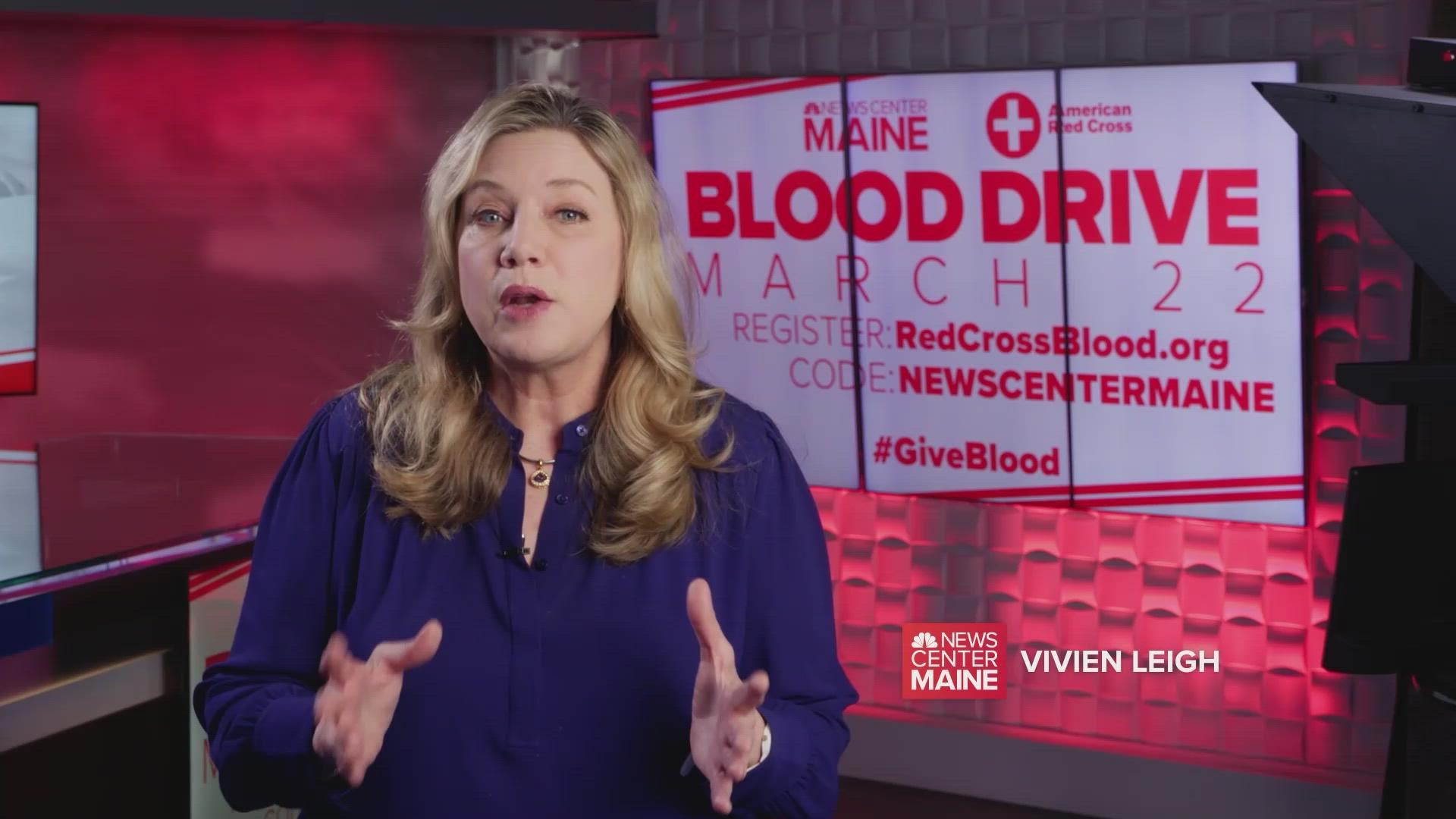 NEWS CENTER Maine is joining the Red Cross to help fellow Mainers in need. We're asking our viewers to help their neighbors by donating blood on Wednesday, March 22.