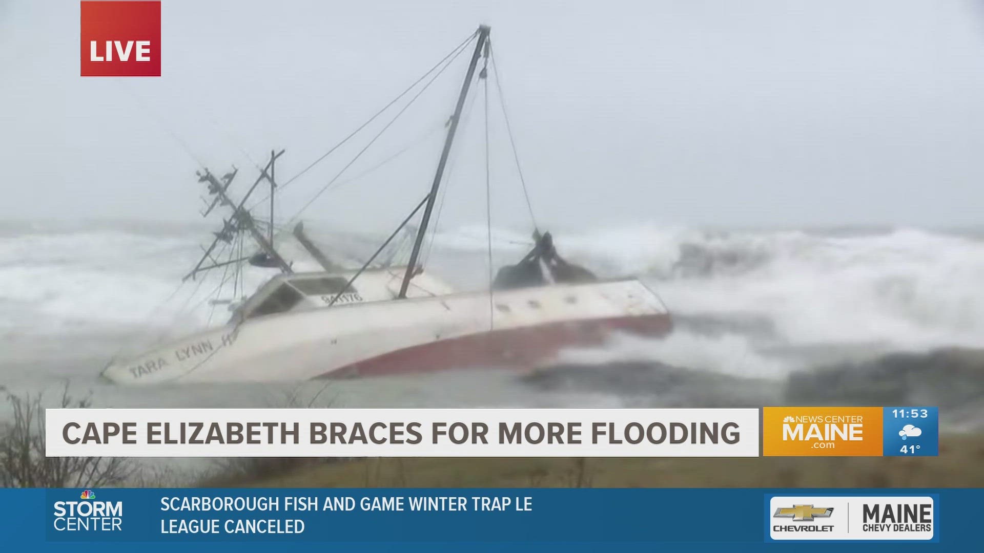 The tide continued to rise Saturday morning, bringing in punishing waves.