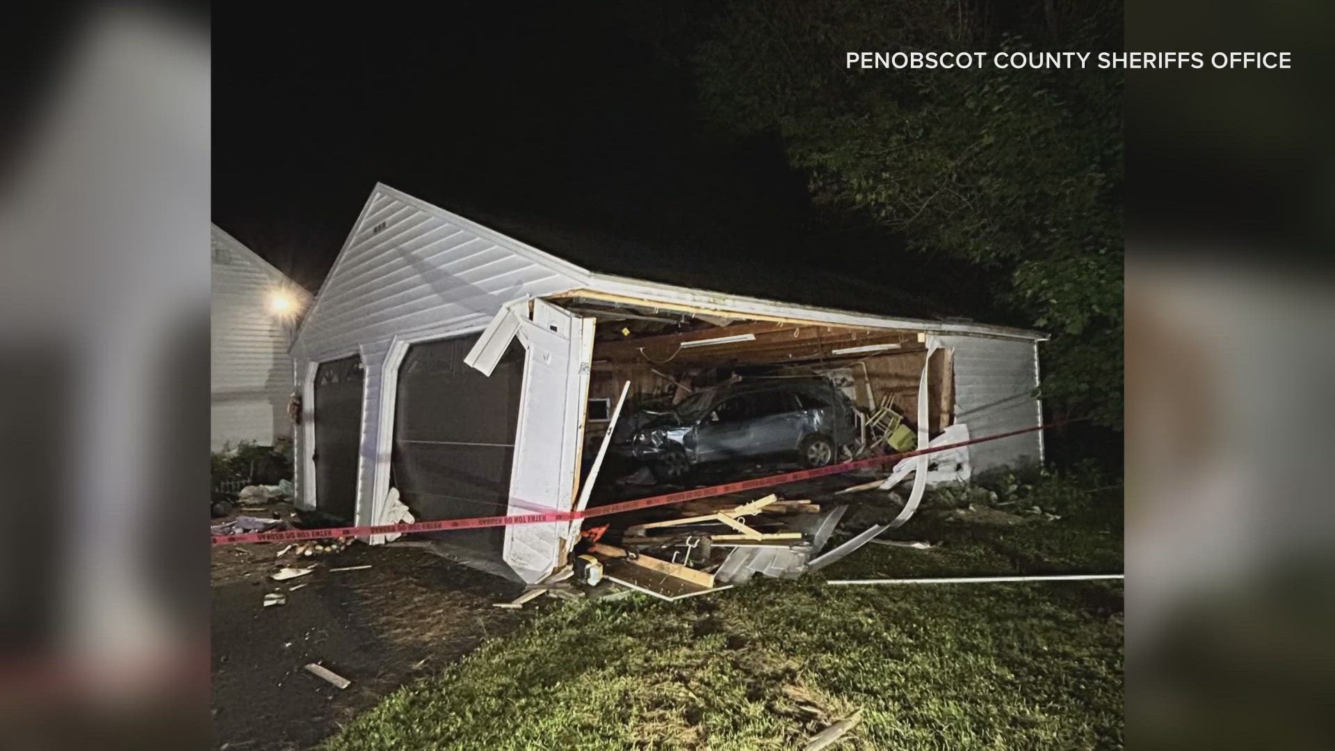 Police said the driver drove through a garage and struck another vehicle, causing significant damage to the garage and the vehicle that was inside.