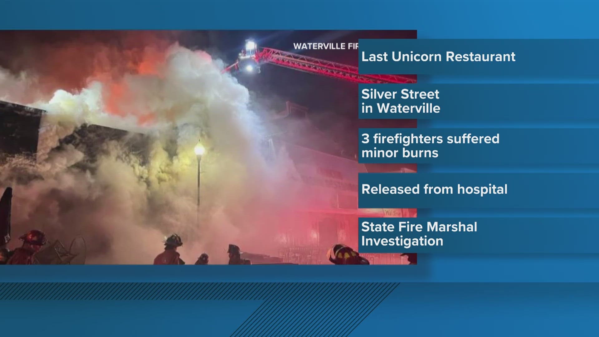 Three firefighters injured while battling blaze at The Last Unicorn in