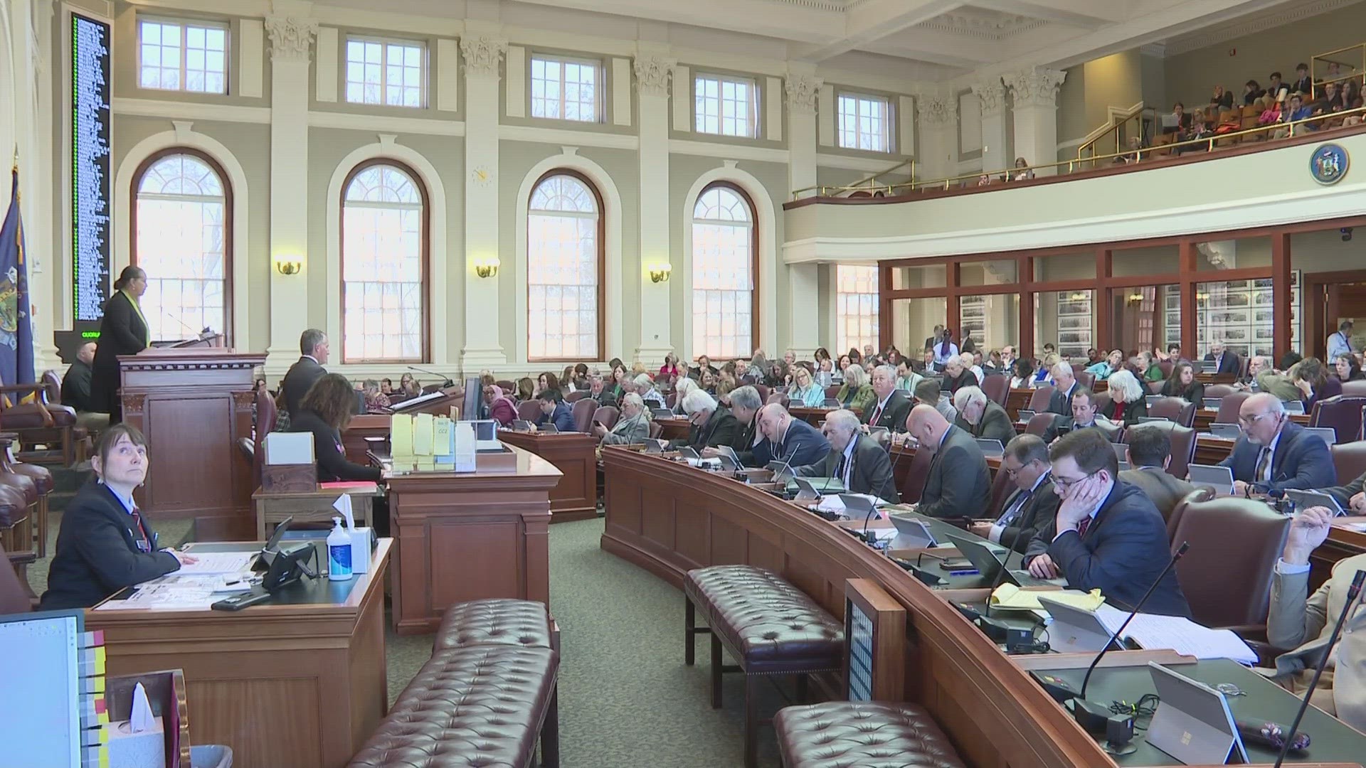 Maine lawmakers from the House and Senate stayed in Augusta working well past midnight.