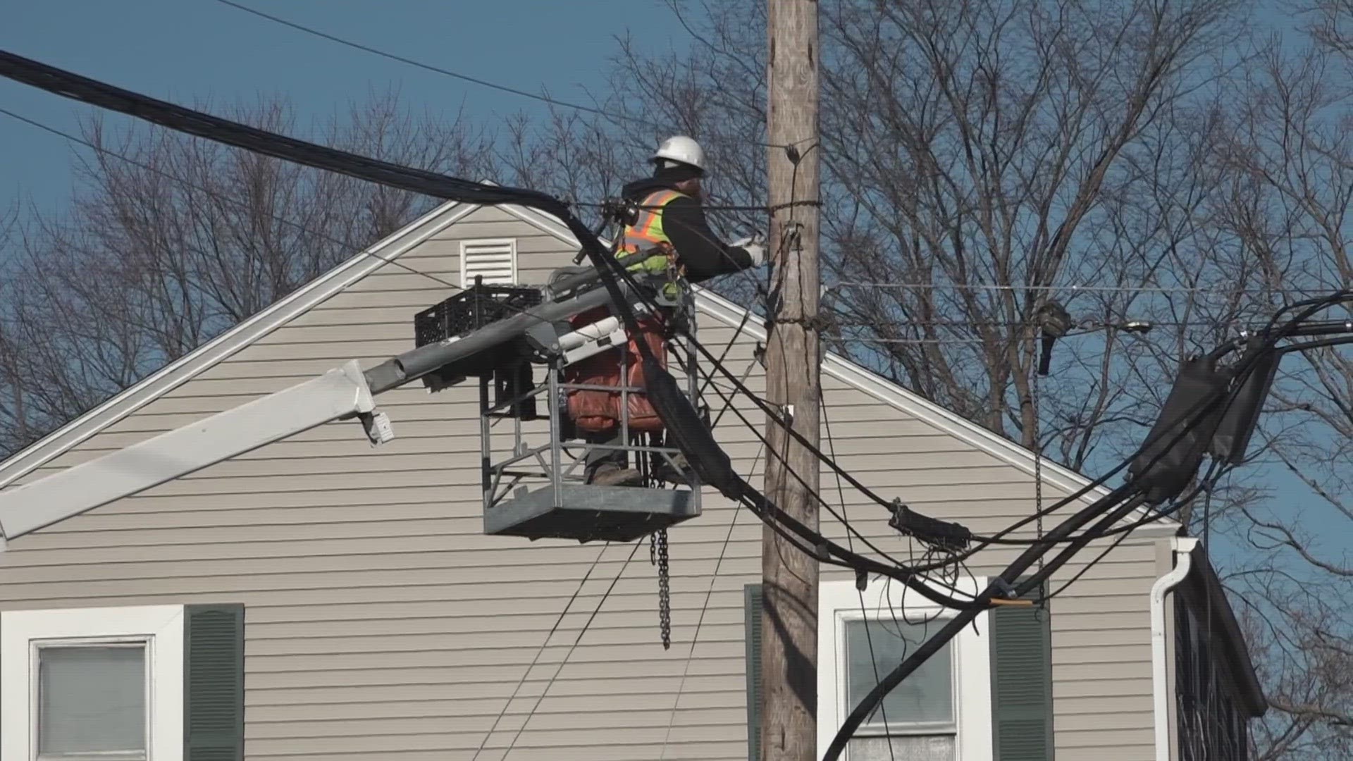 Crews are working in Greater Bangor and eastern Maine, as more than 28,000 customers remained in the dark as of 4 p.m. Thursday.