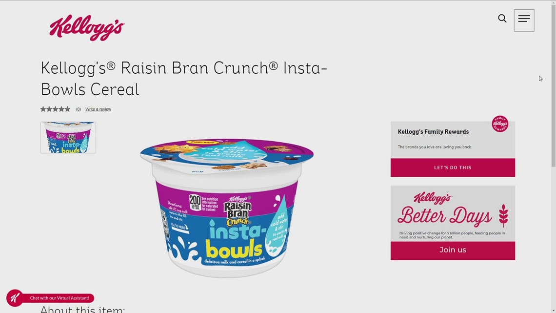 Kellogg's introduces cereal InstaBowls. Just add water