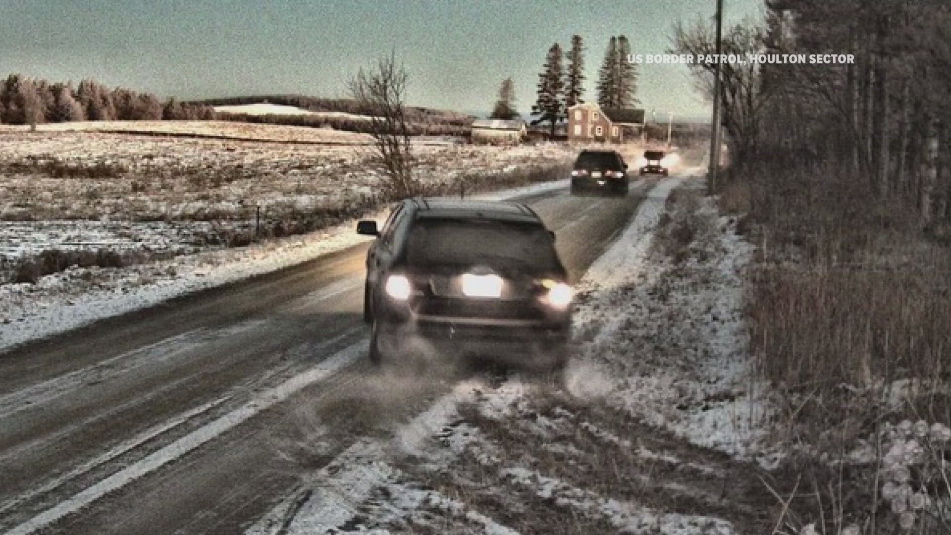 Agents say cameras caught the people from Romania driving into the town of Hodgdon on Tuesday.