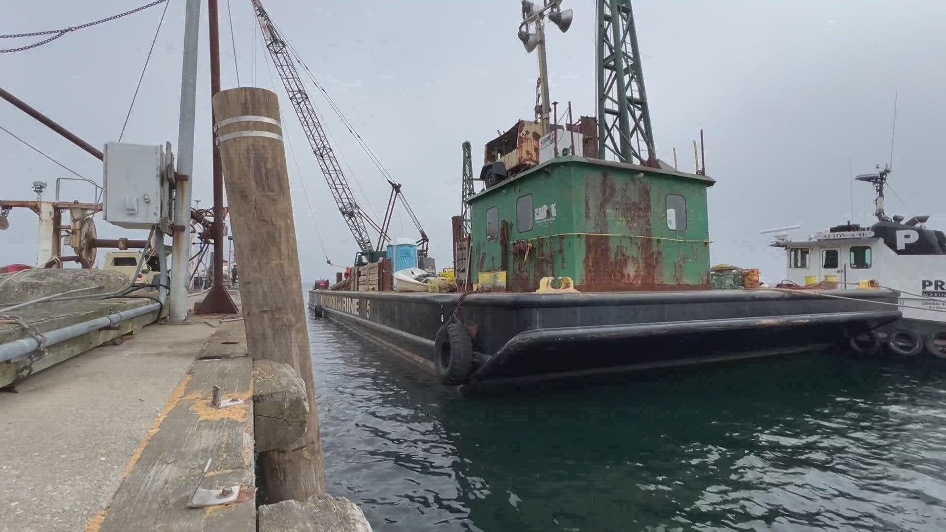 The powerful back-to-back storms caused significant damage to Maine's fishing infrastructure, and marine construction companies are struggling to keep up.