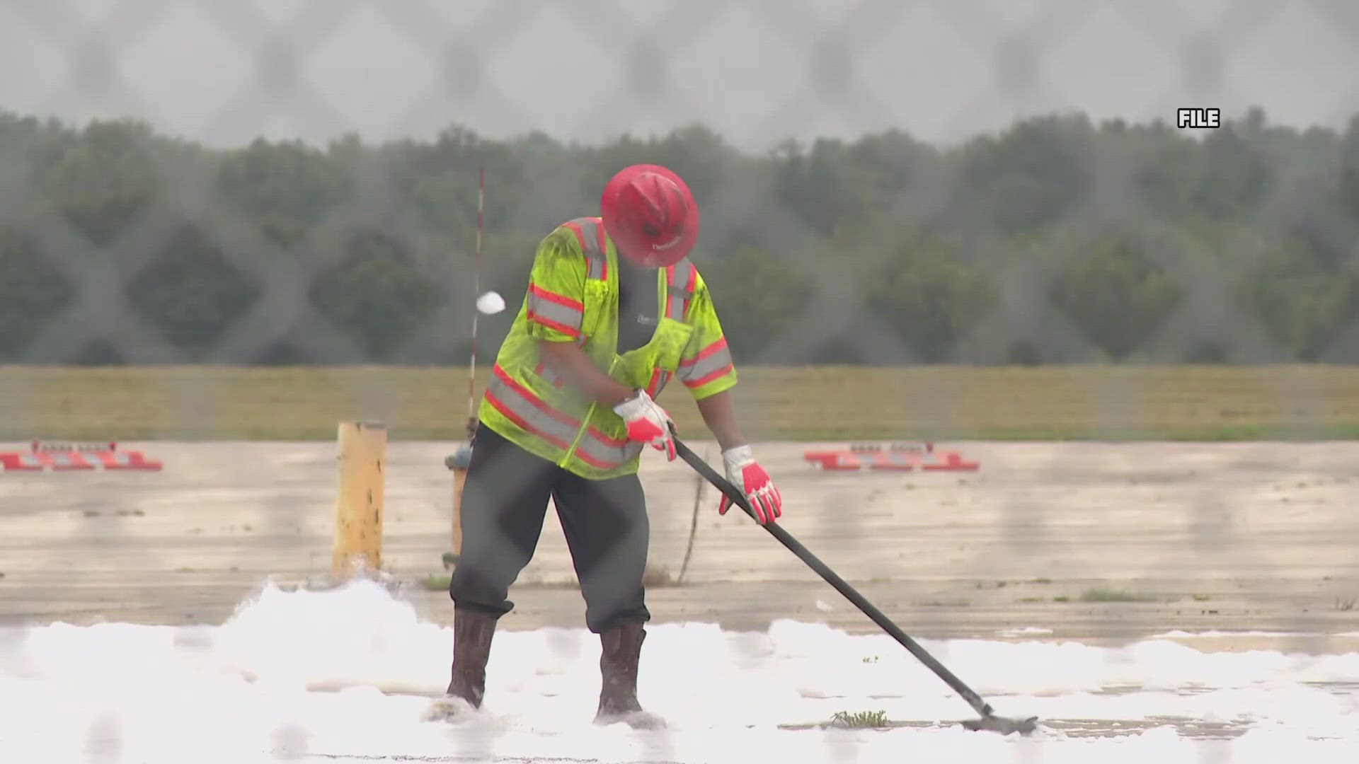 Officials are hoping to ease concerns after last week's spill of hazardous firefighting foam, which contains PFAS chemicals, at the Brunswick Executive Airport.