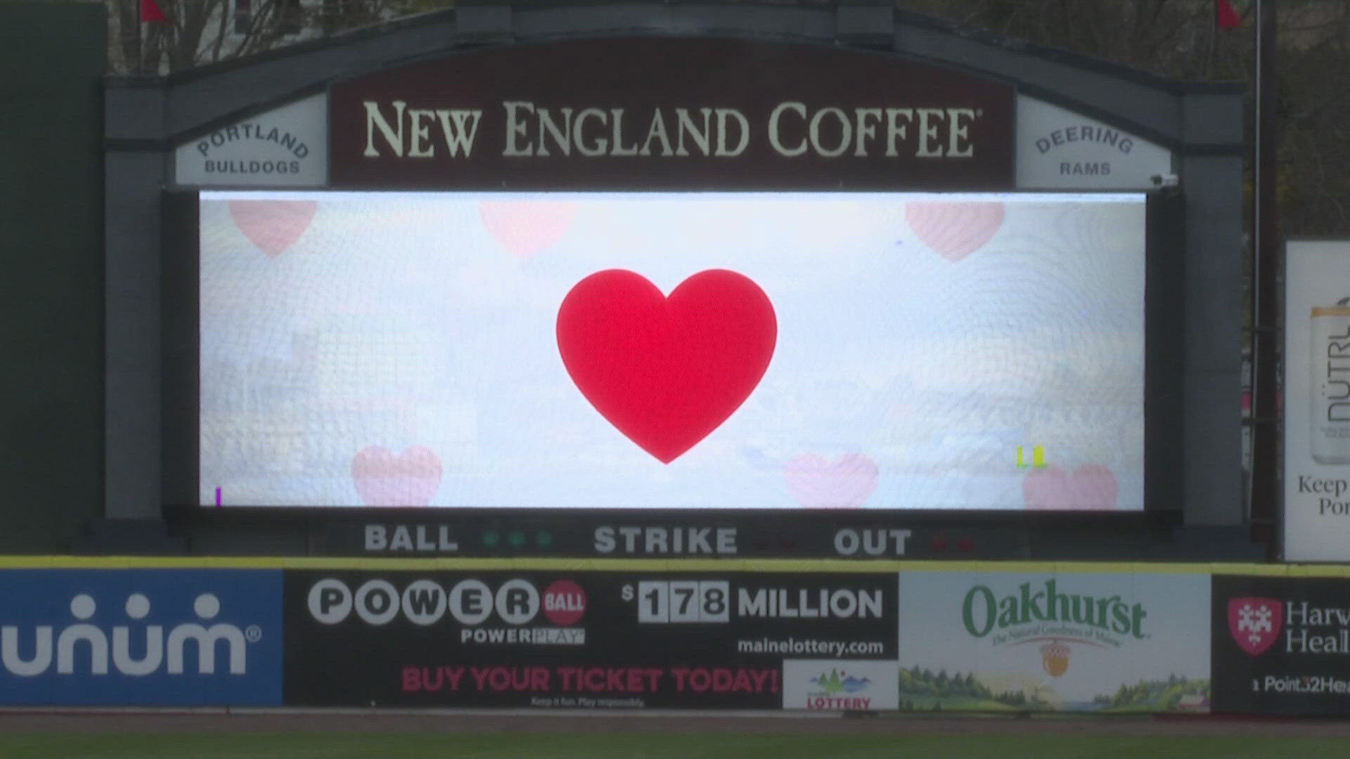 At Hadlock Field Tuesday night, the Sea Dogs paid tribute to Portland's Valentine's Day Bandit Kevin Fahrman.