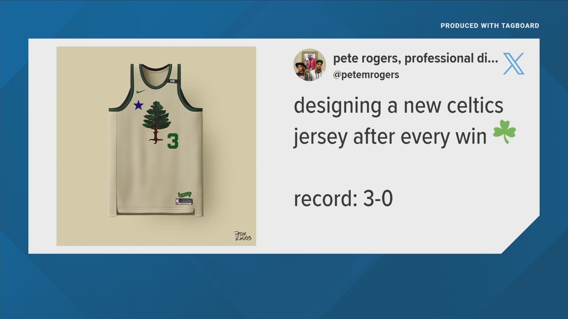 Pete Rogers has gained quite a following. A portion of sales from the Maine jersey will go to the Lewiston-Auburn support fund.