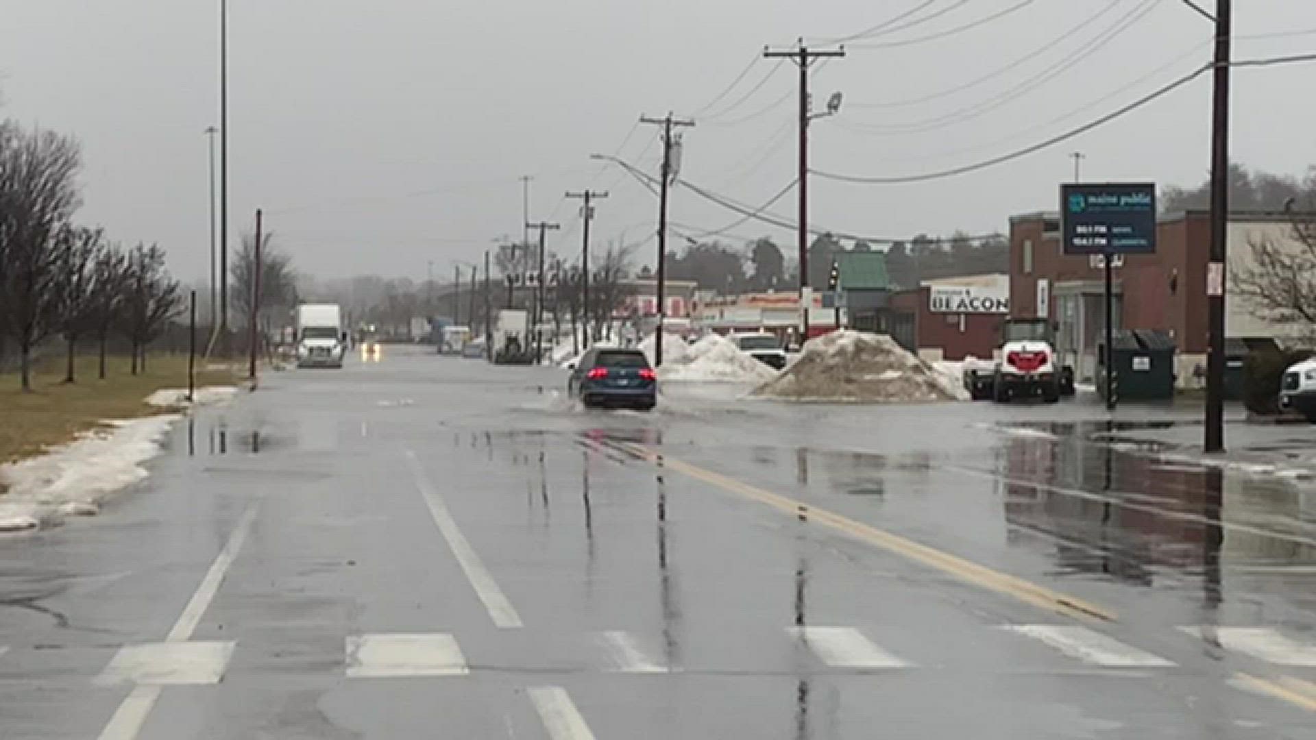 A storm on Monday, Jan. 17, 2022, led to flooding on Portland's Marginal Way.