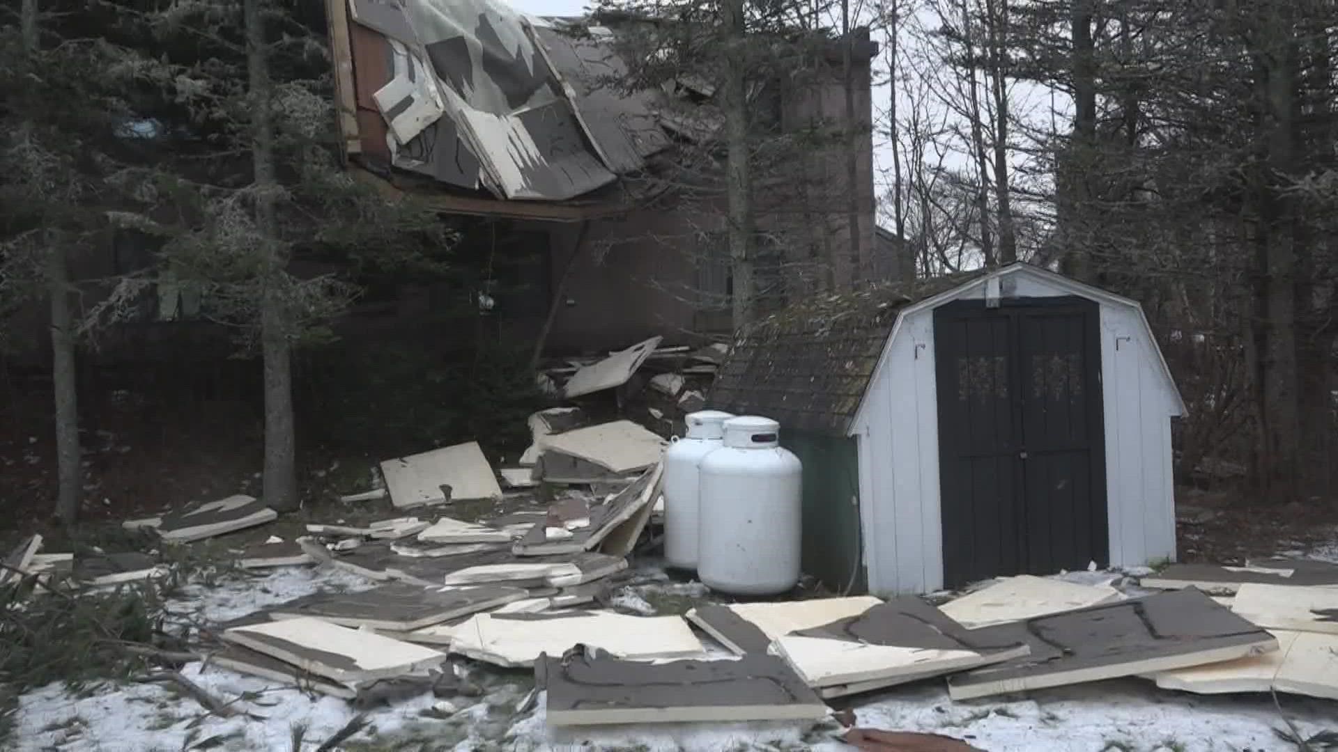 The roof collapsed Monday afternoon, according to authorities.
