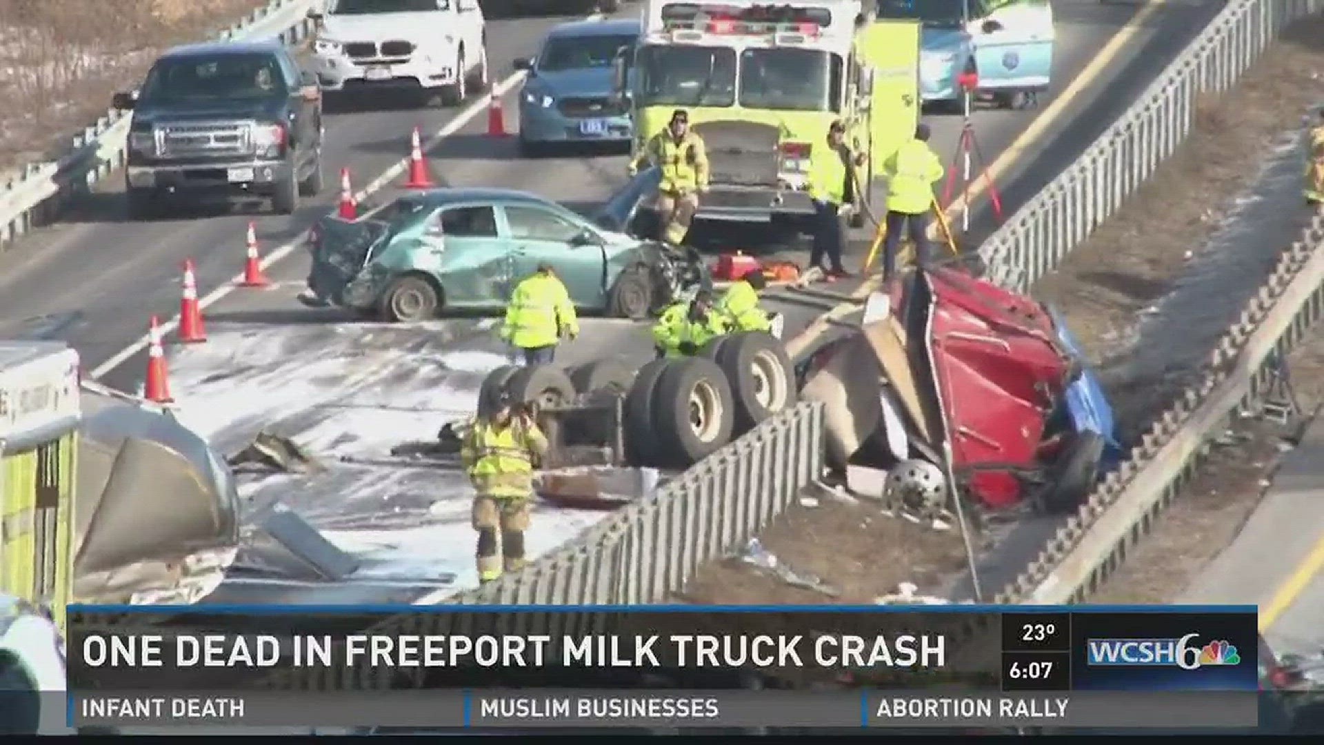 One dead in Freeport milk truck crash