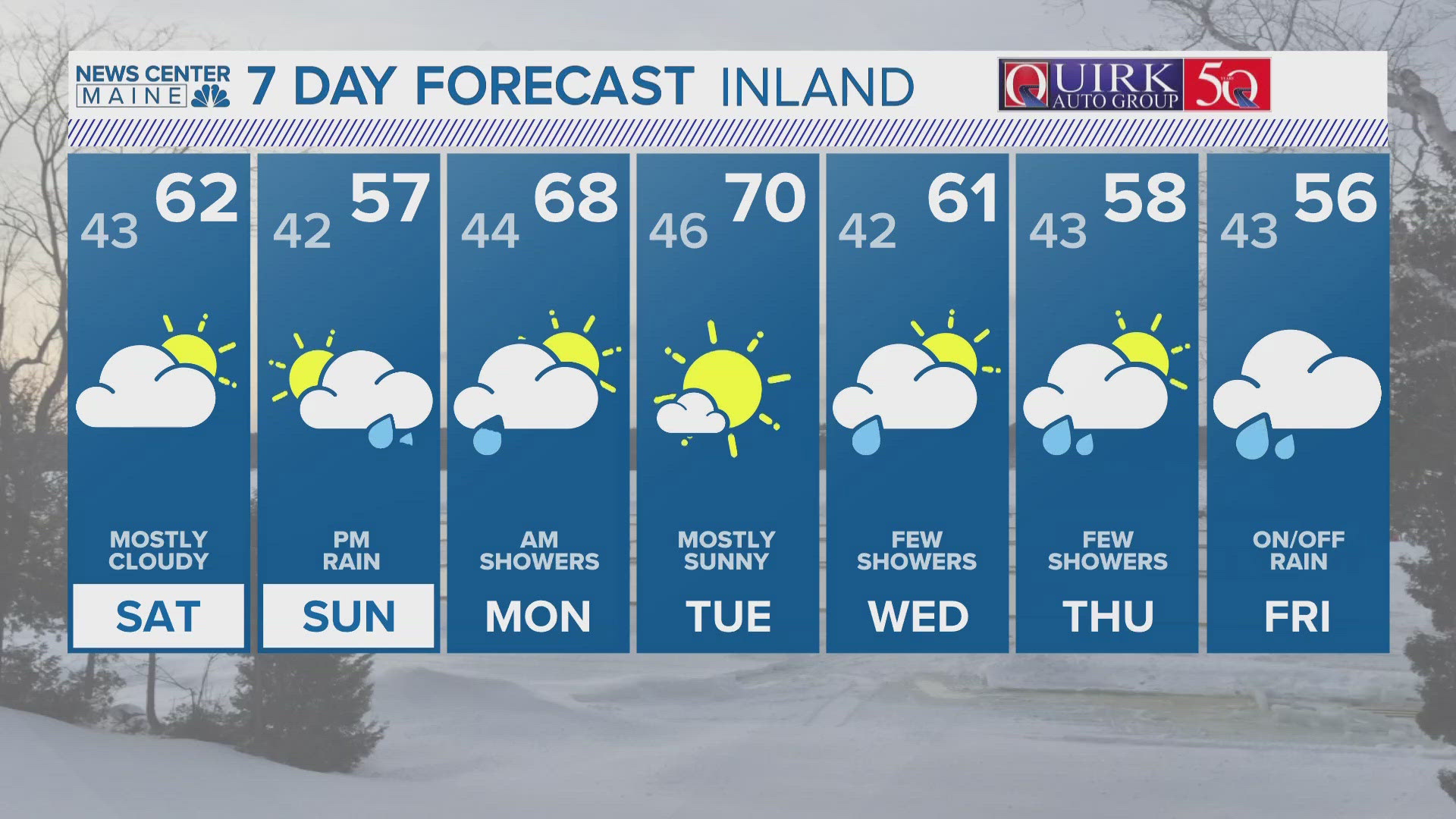 NEWS CENTER Maine Weather Video Forecast UPDATED 11 p.m. Friday, May 3, 2024