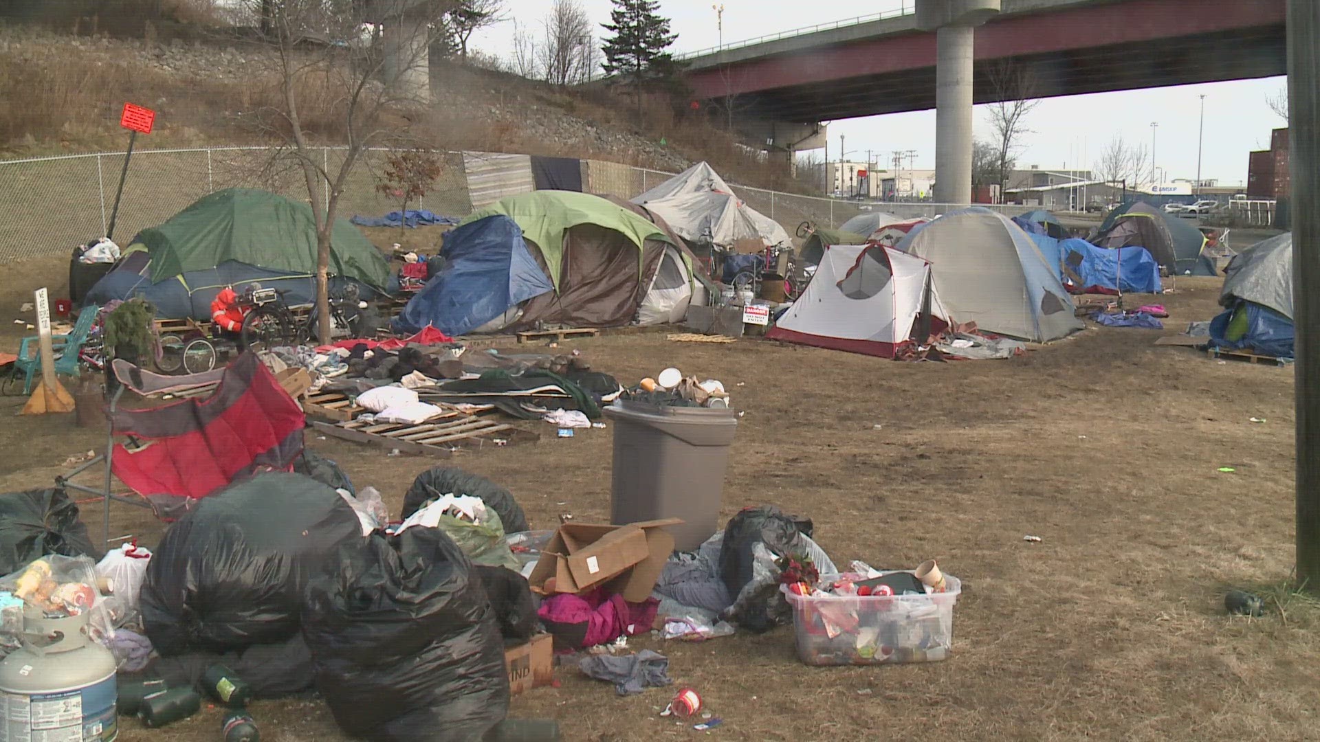 The decision came early Tuesday morning after councilors voted 7-2 Monday night in disapproval of sweeps. The move comes after a storm destroyed tents and clothes.