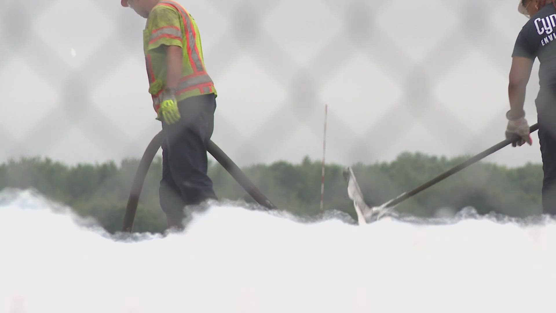 Though officials say they have no reason to believe the foam contaminated drinking water, it likely leaked into nearby sewer and storm water systems.