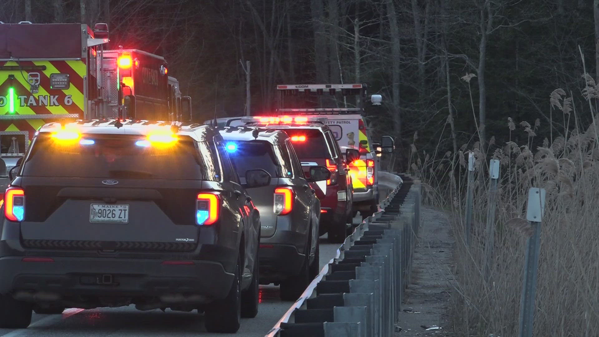 The crash occurred Friday evening on the southbound off-ramp of the Maine Turnpike in Biddeford.