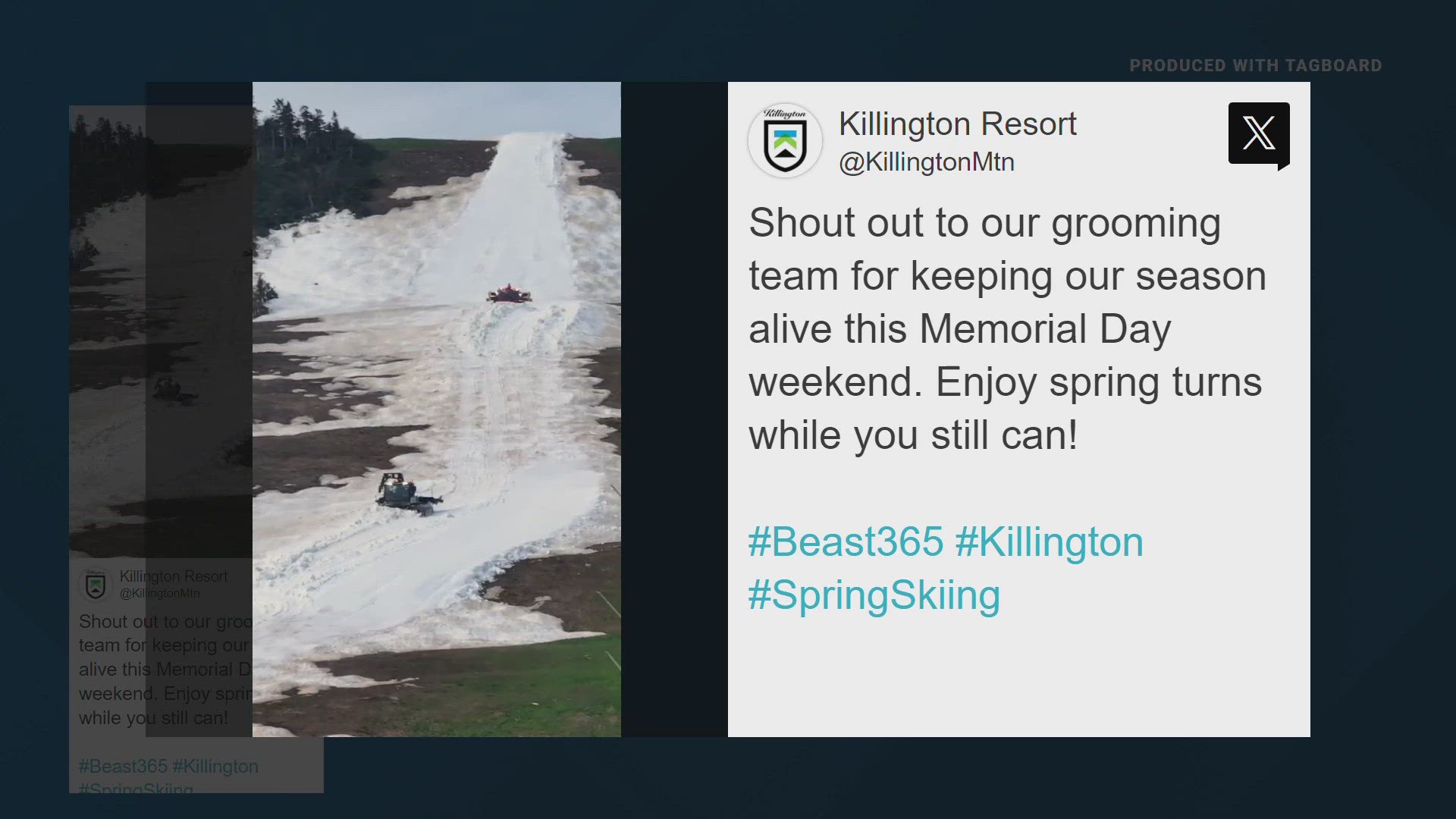 The resort posted on social media giving a shoutout to its grooming team for keeping the season alive into the last weekend of May.