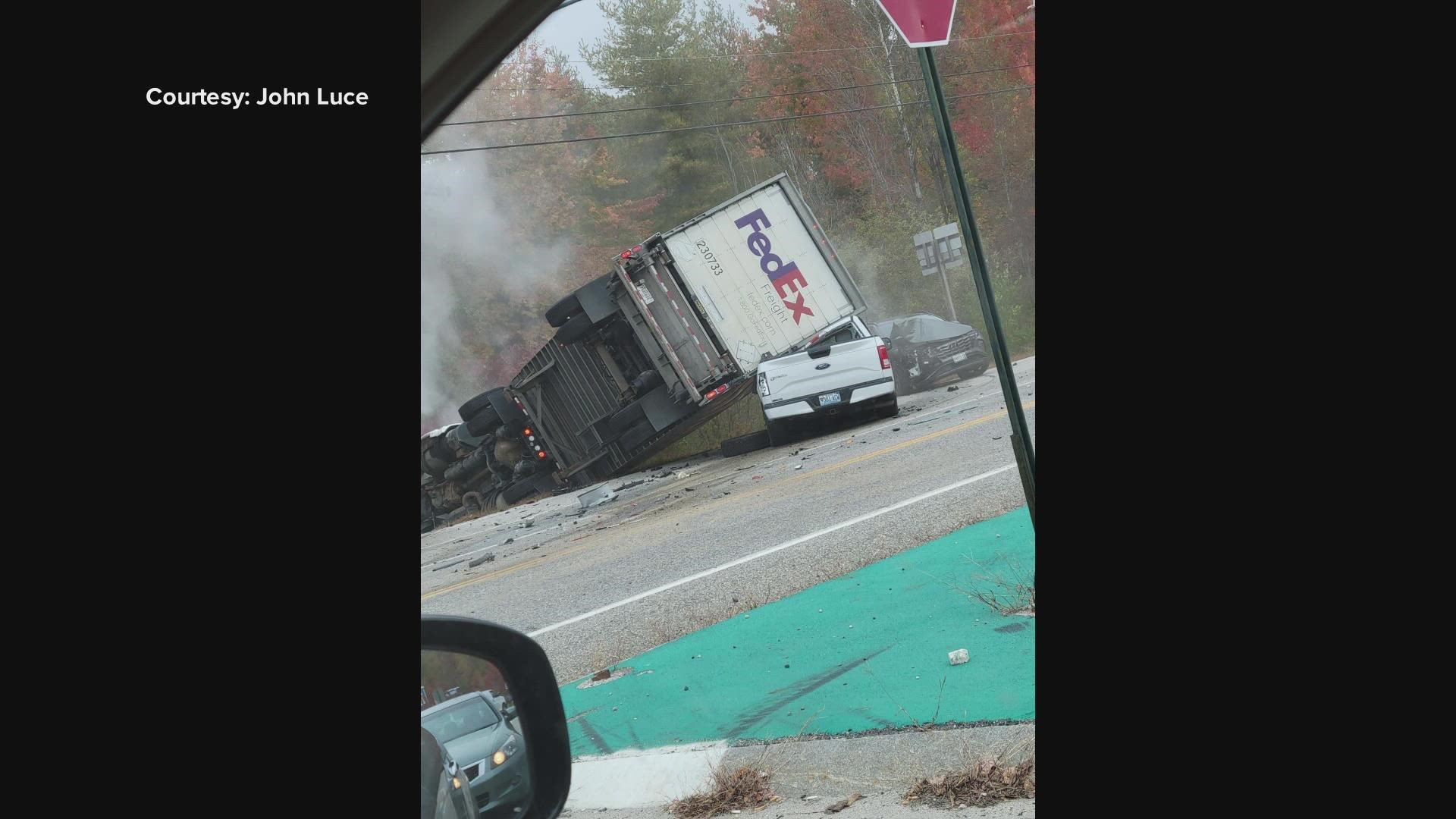 Emergency personnel responded to the scene on Route 26 around 9:49 a.m. Tuesday.