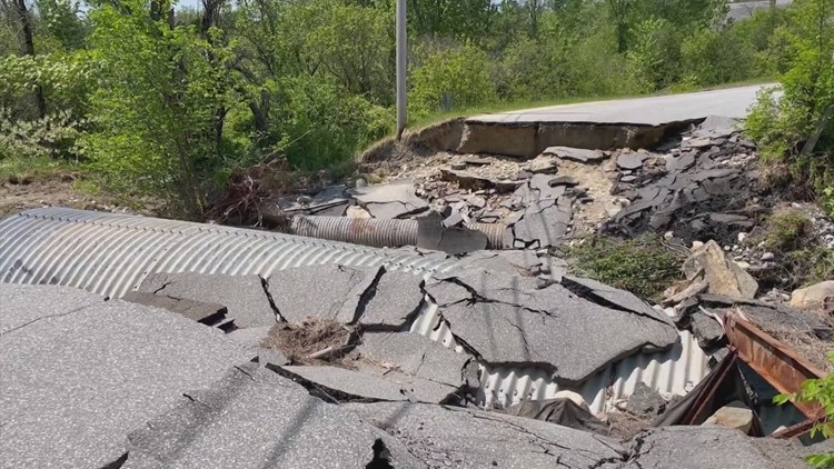 Check this out: Some roads still damaged from rainstorm at start of May