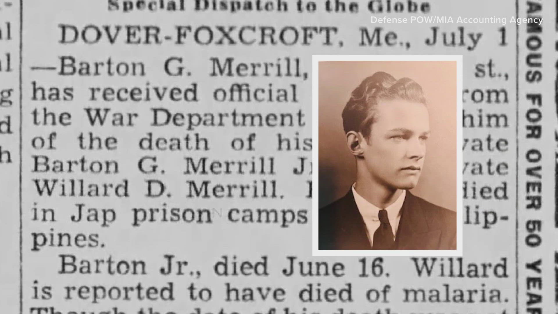 Remains of WWII soldier return to Maine this weekend