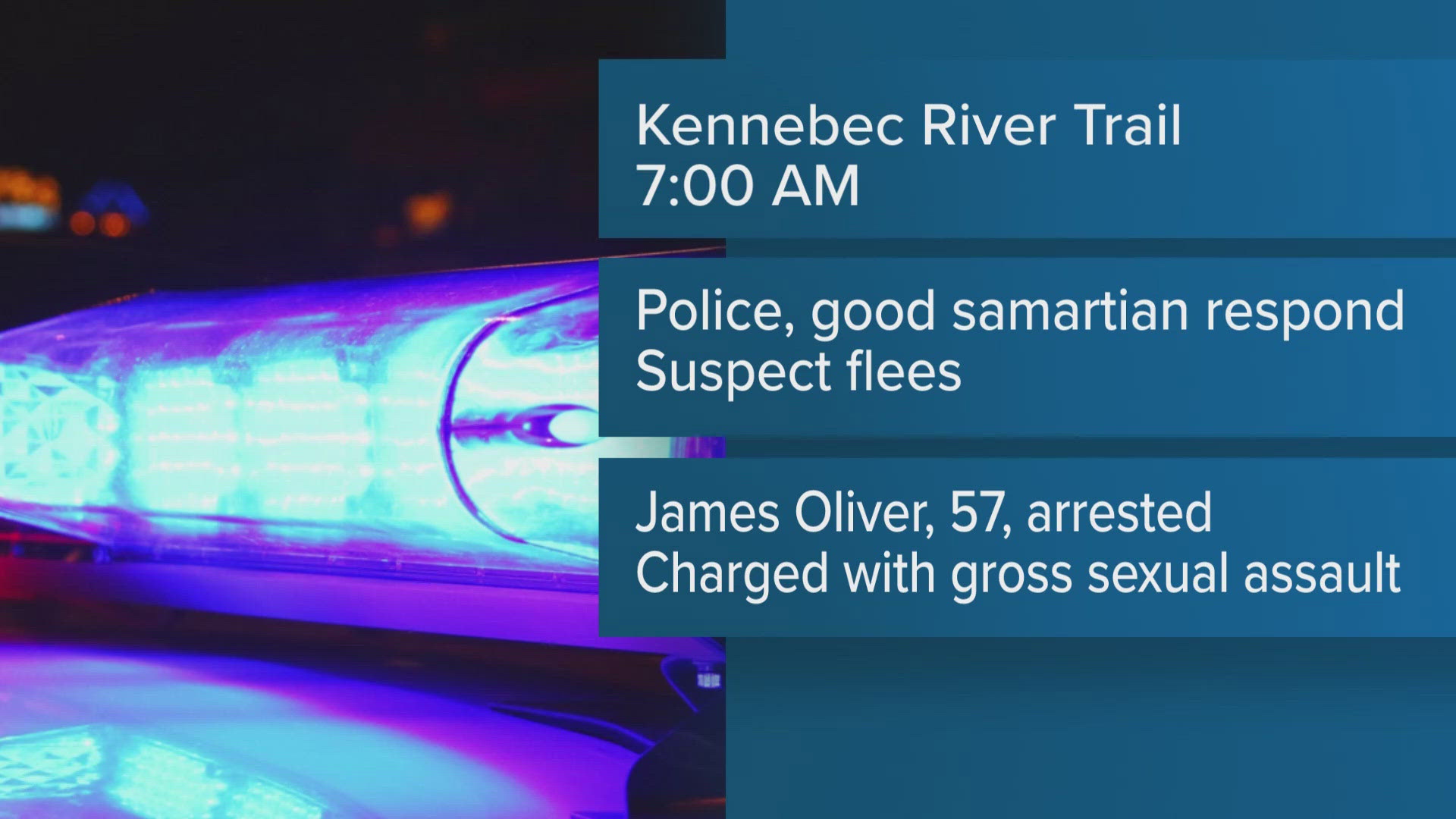 Police say the incident happened Monday morning on the Kennebec River Rail Trail.