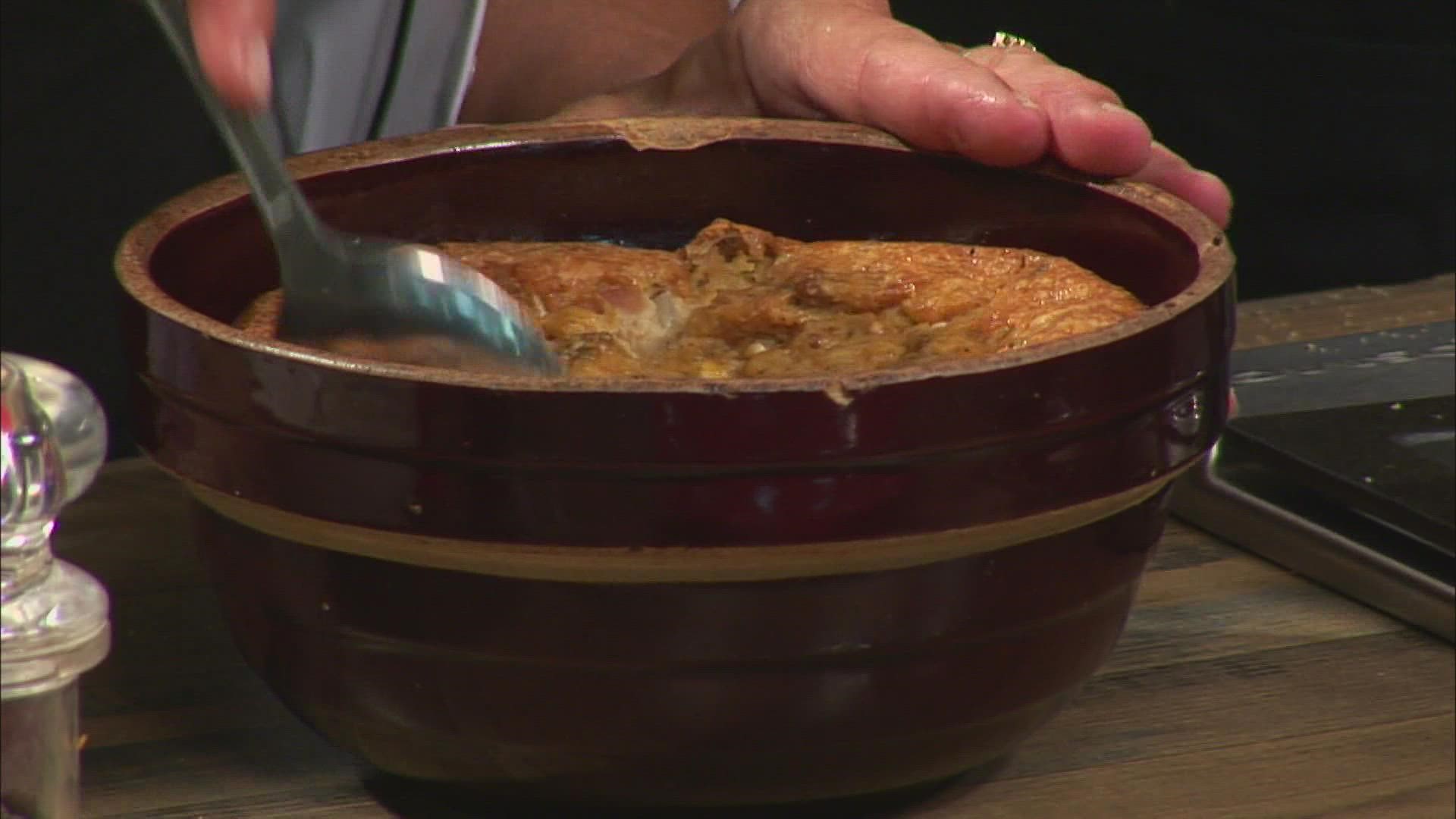 Lynn Archer, owner of Archer's on the Pier, is in the 207 Kitchen whipping up her family's famous clam soufflé.