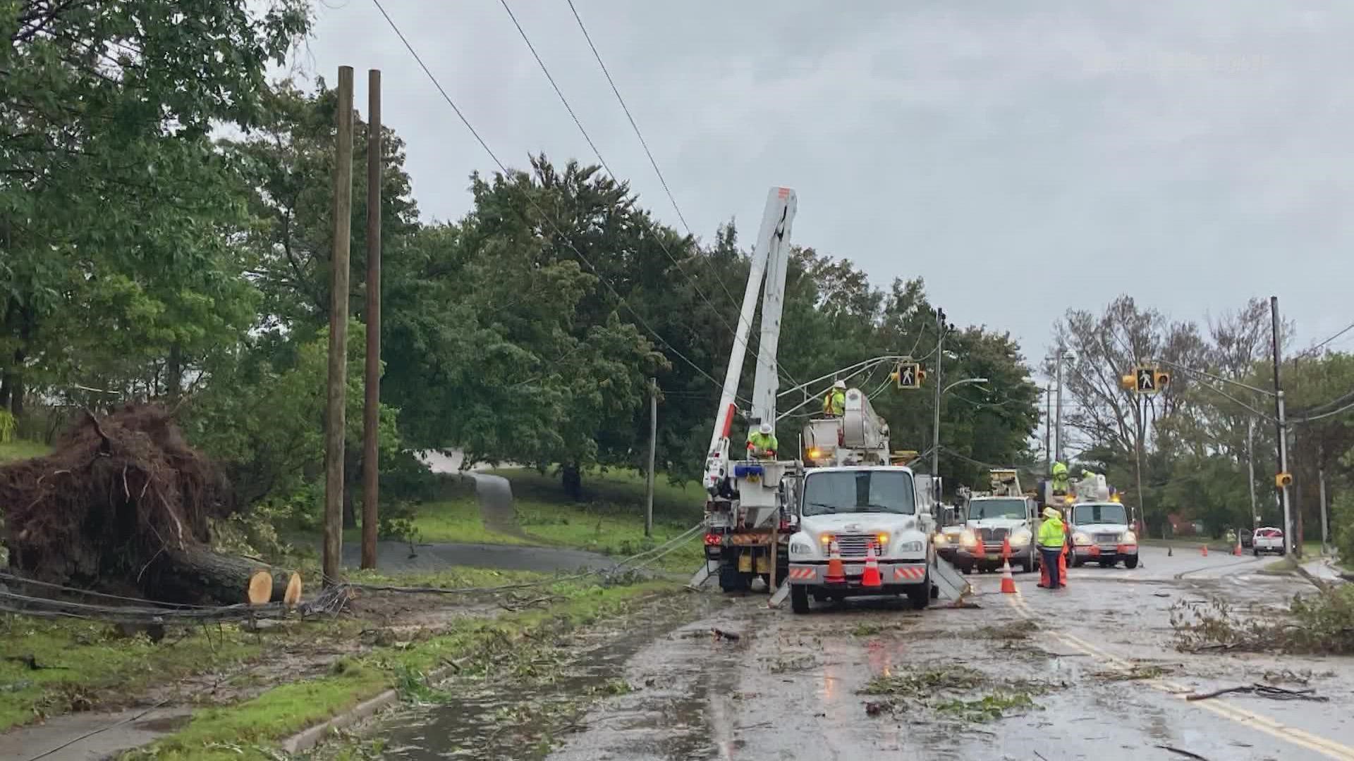 A team of 32 lineworkers and 10 support staff are there after their mutual aid partner in Nova Scotia asked for volunteers.