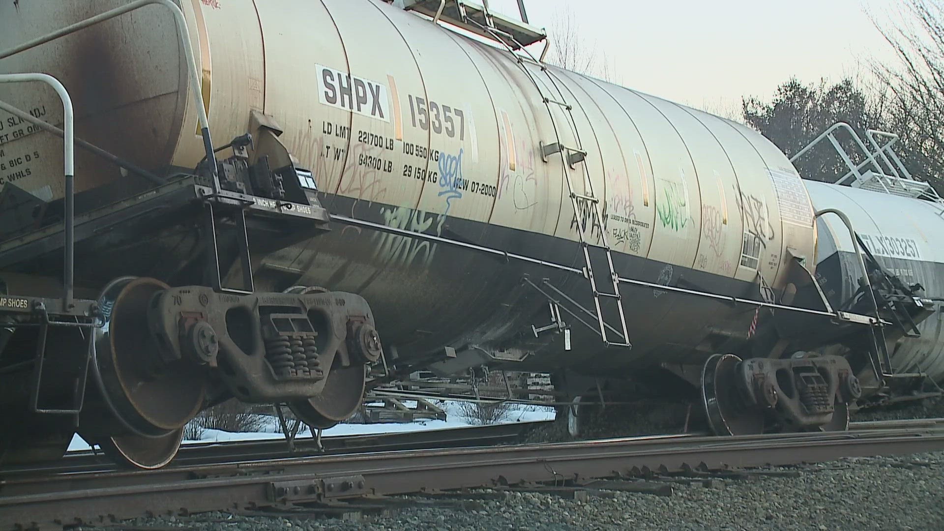 Train company CSX said no injuries were reported and no product was released.