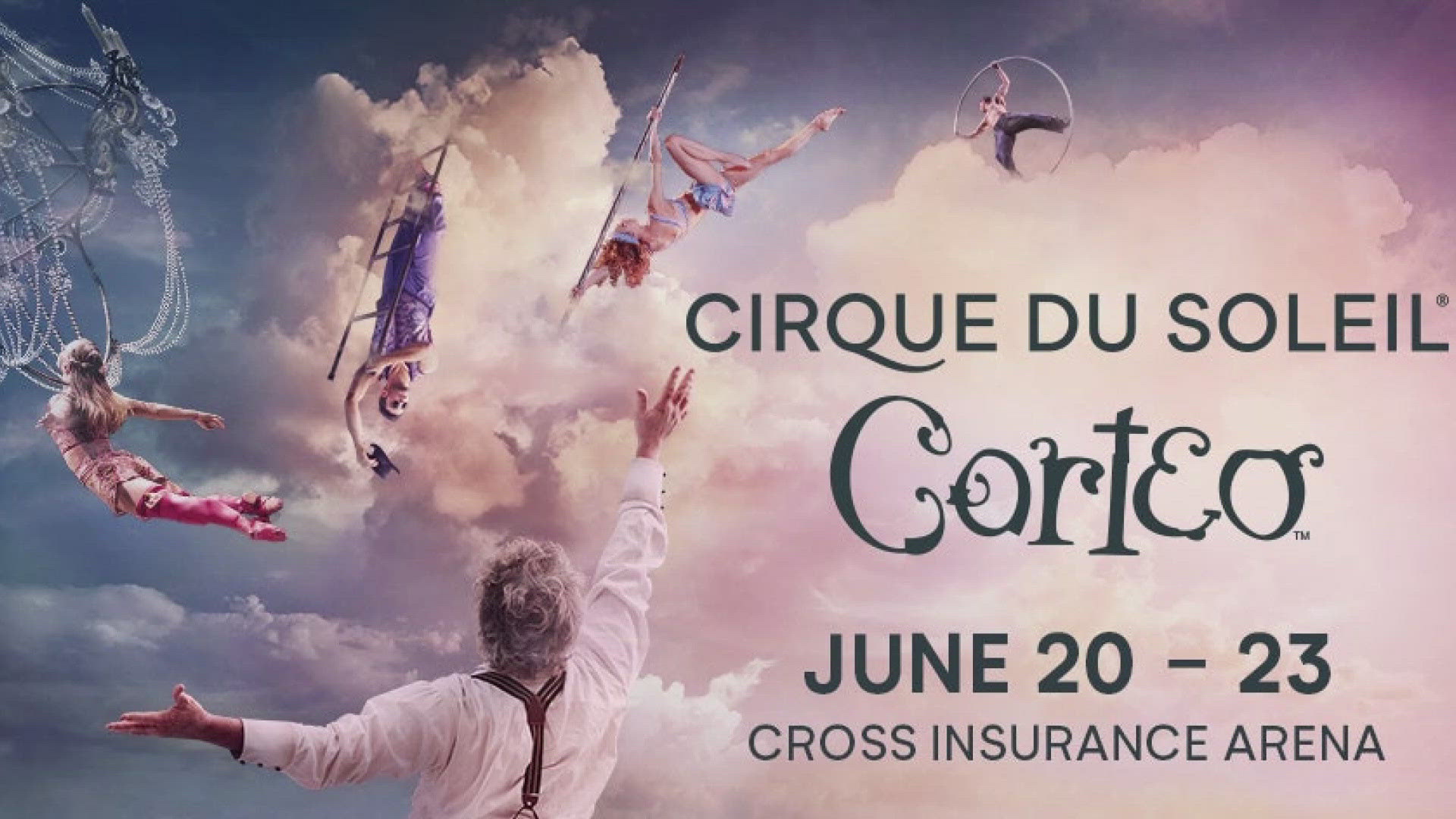 The performances at the Cross Insurance Arena in Portland center around a clown named Corteo.