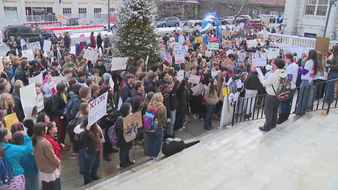 Students, teachers gather in Portland to protest ICE operations amid recent detainments