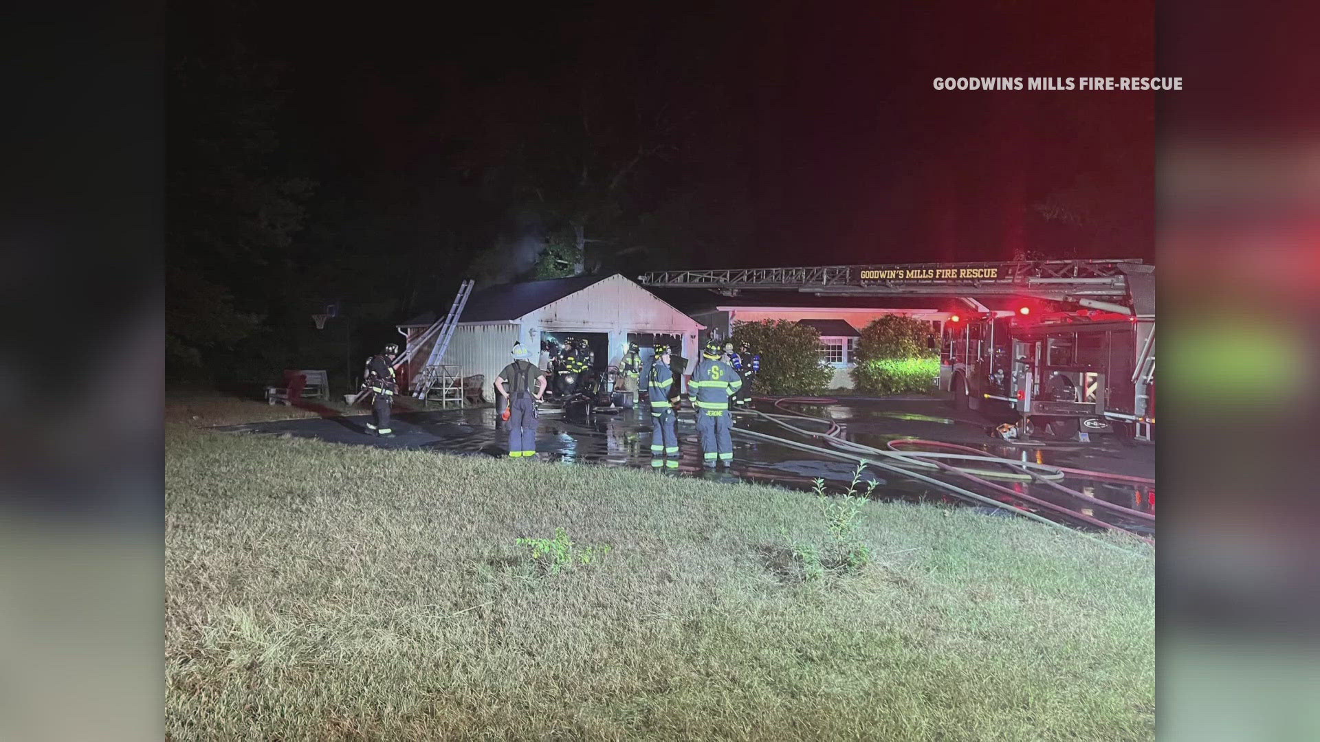 Fire officials say it happened before 3 a.m. Thursday on Runnels Brooks Road. Five agencies helped Goodwins Mills Fire-Rescue.