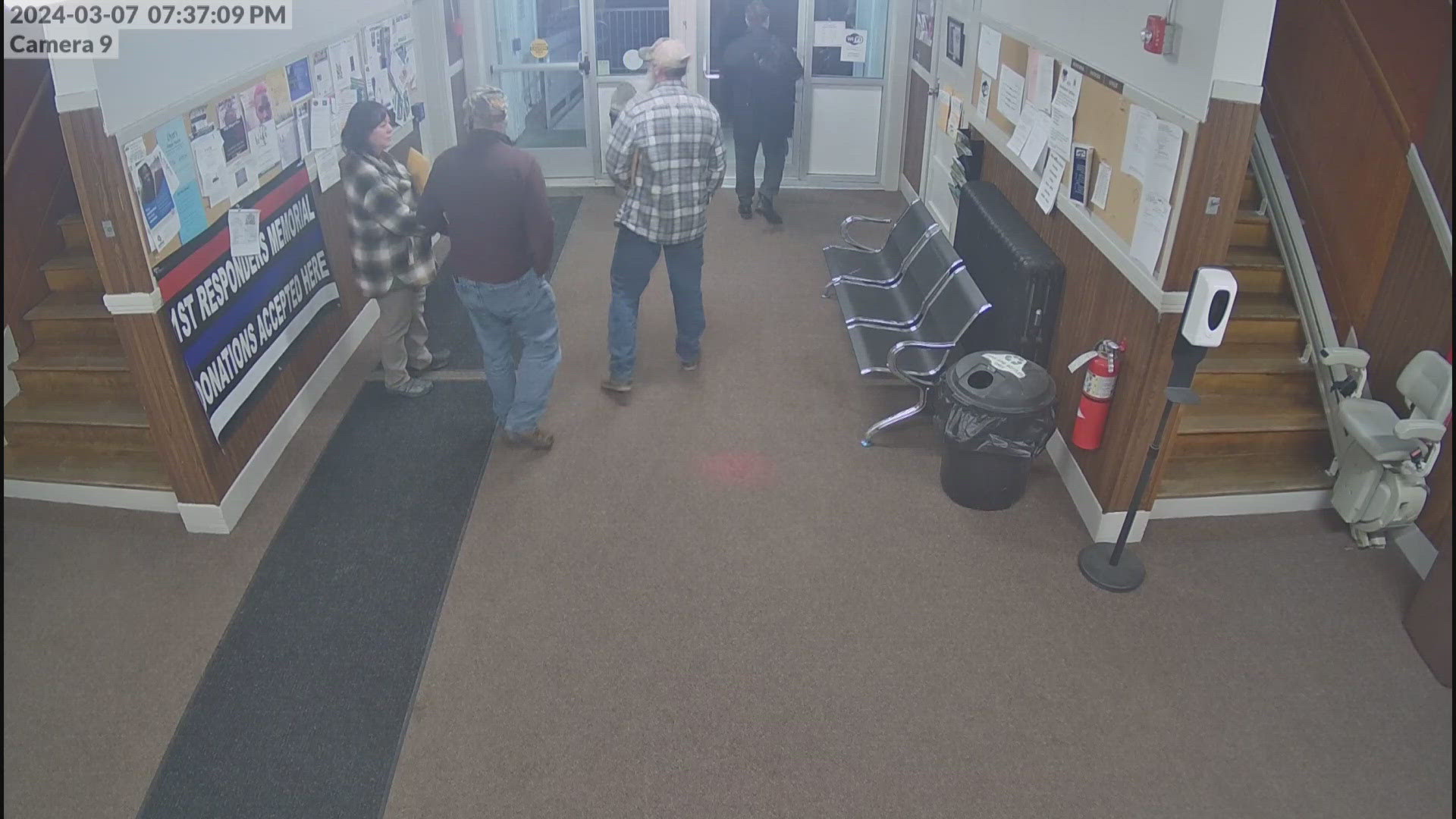 The video above shows the full 27minute conversation Susan Libby, Donald Banker and Eric Foss had in the town office lobby after an executive session on March 7.