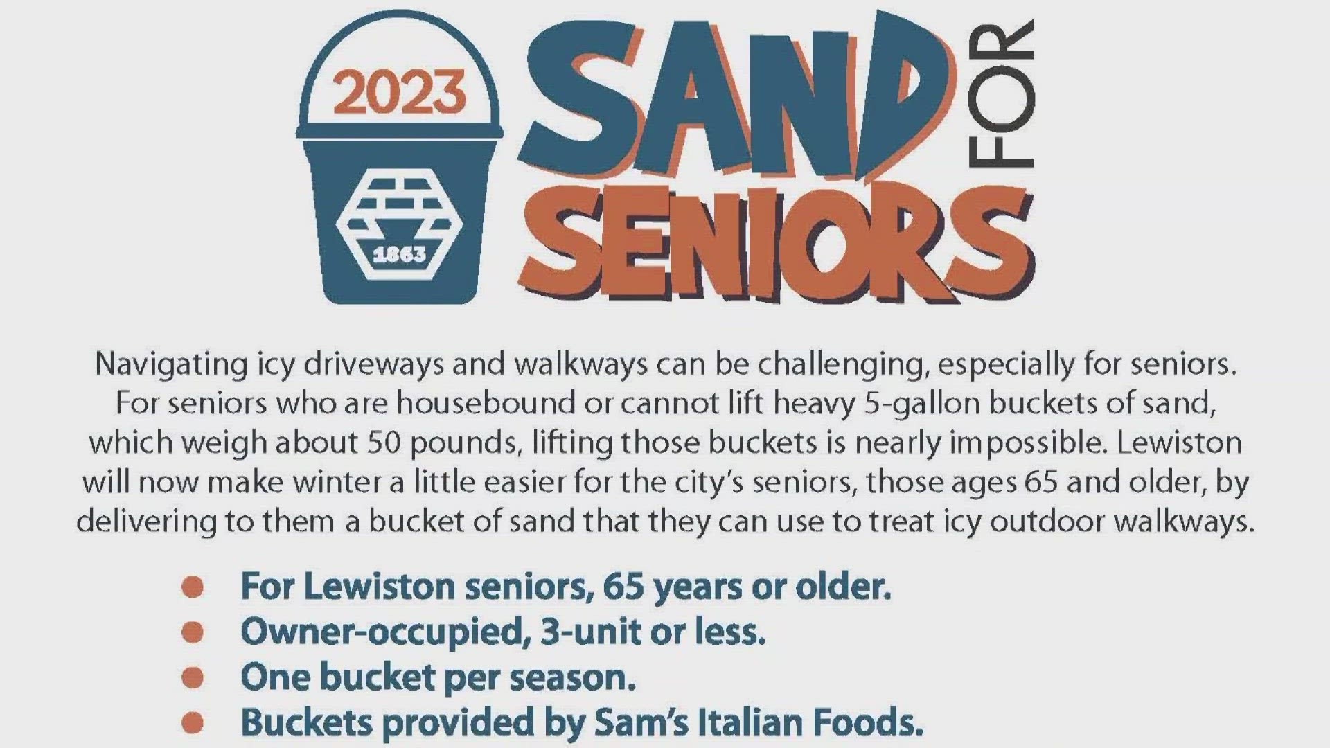 You have less than a week to apply for the Sand for Seniors program.