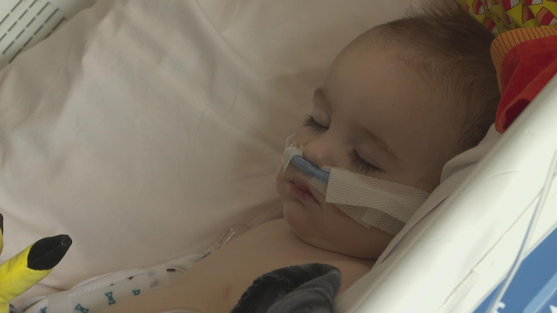 Nearly all pediatric beds were full at the largest hospitals in Portland and Bangor on Friday.