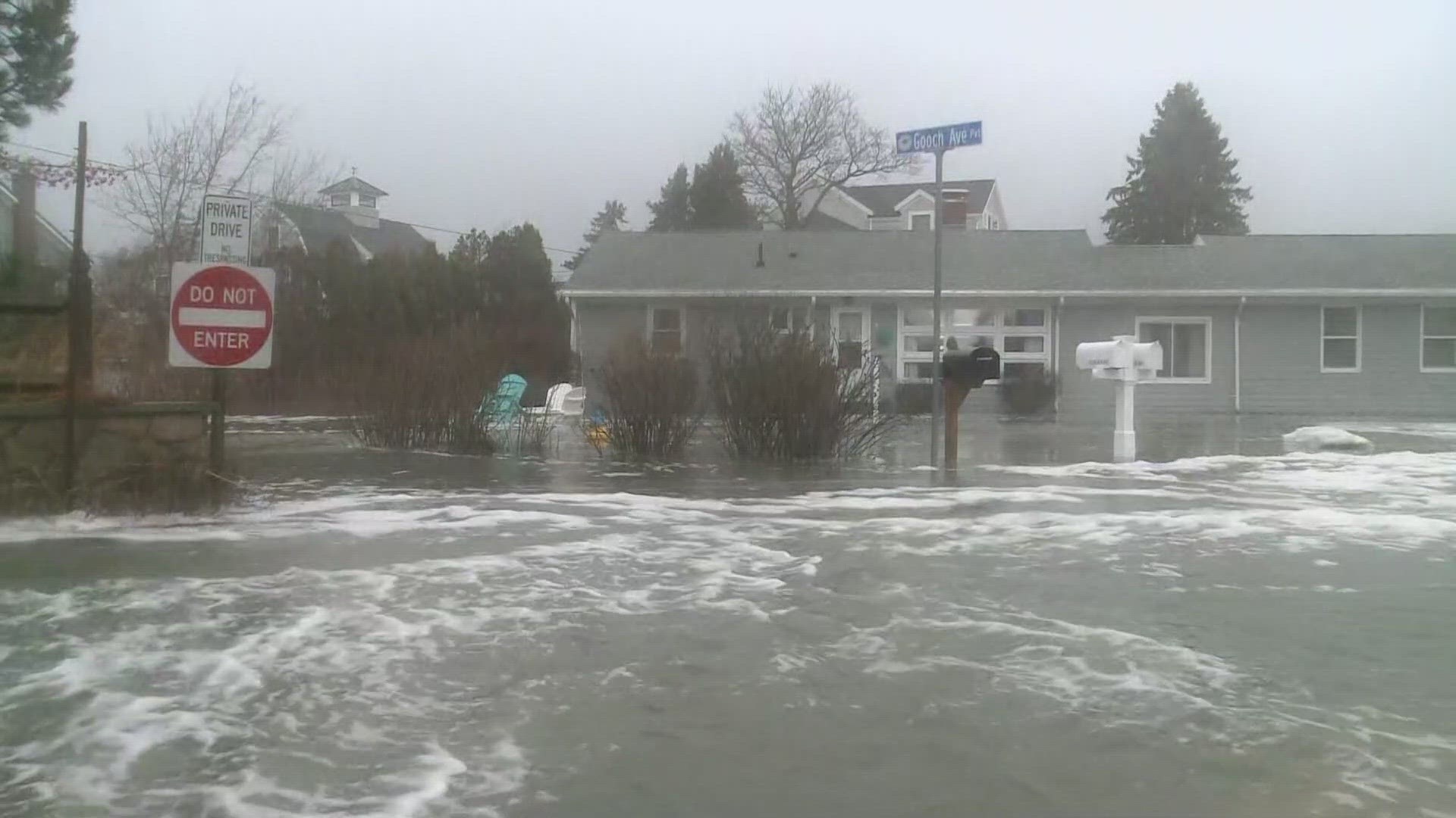 The owner of the Seaside Inn in Kennebunk is afraid he might lose the inn with another flooding. He is waiting for town officials to fix the seawall protecting it.