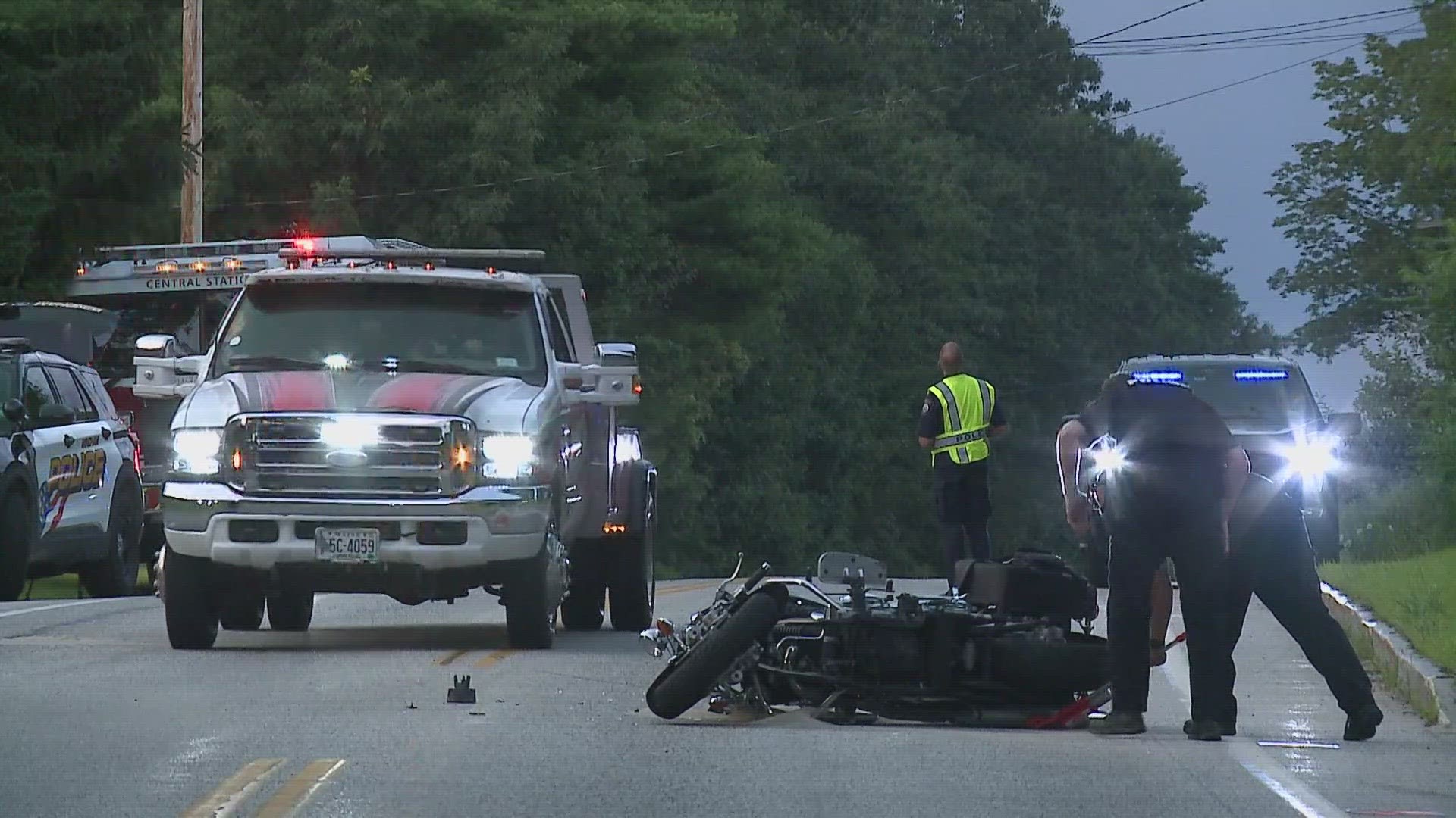 The crash took place on Monday evening, officials say.