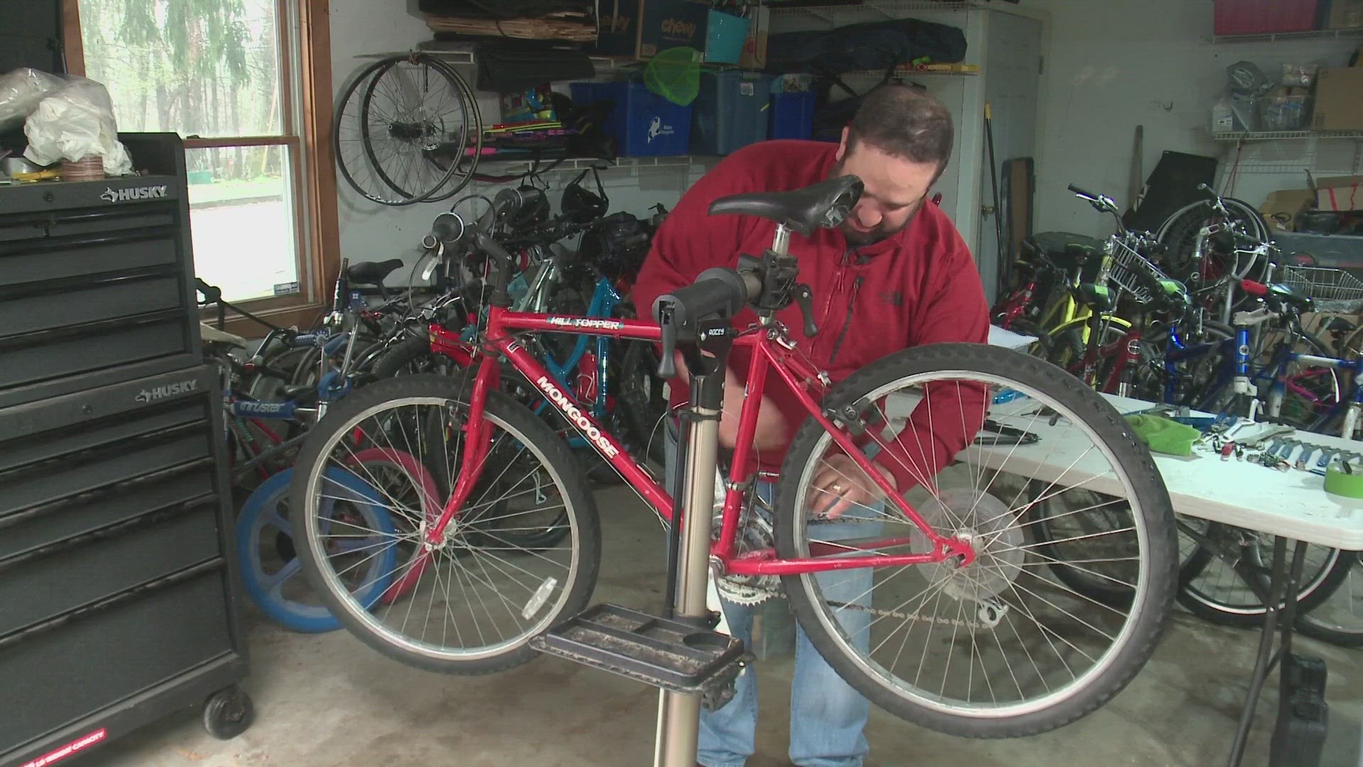 Three years and 400 bikes later, Brian Diamond-Falk continues to help those in need.