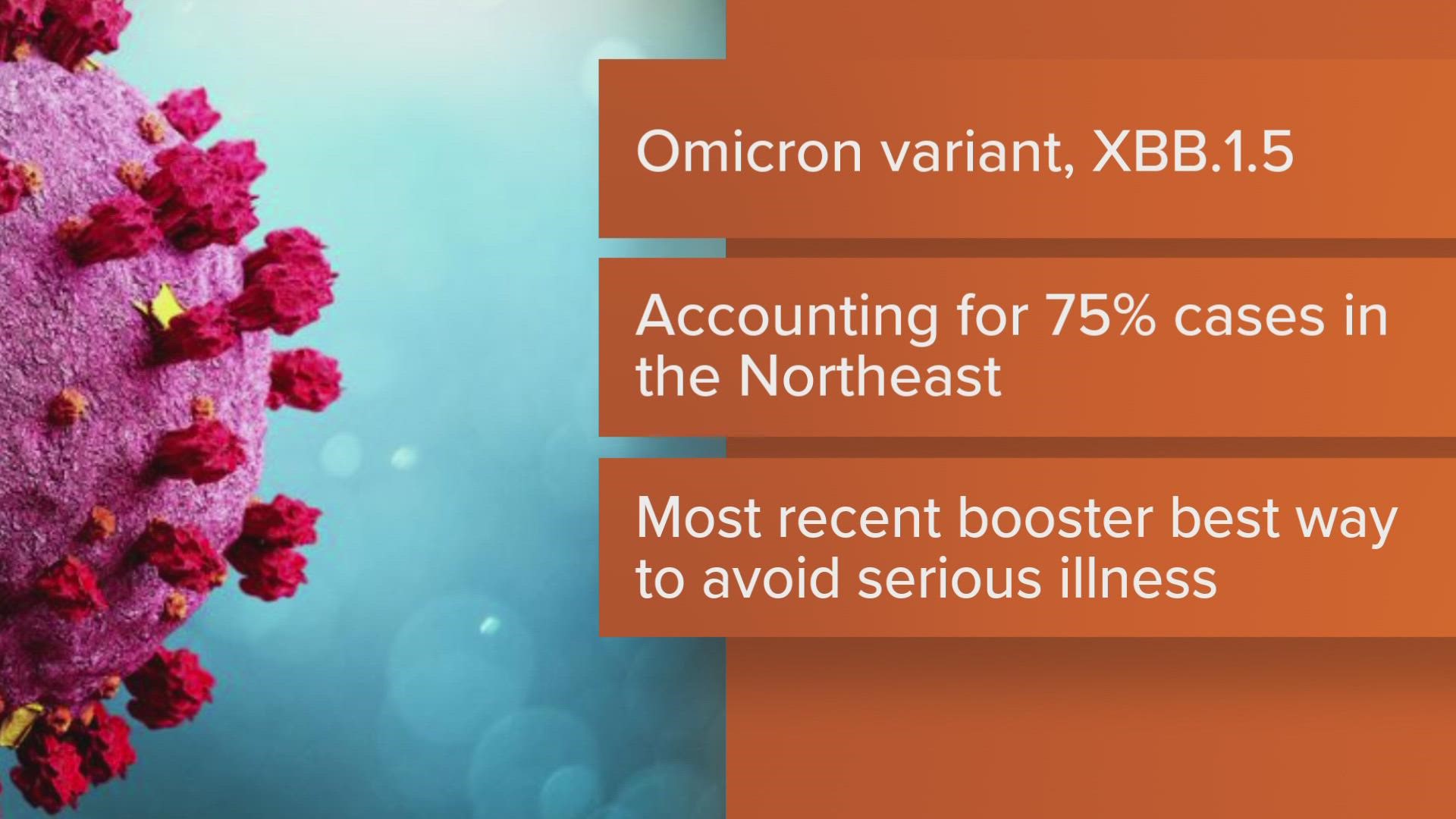The U.S. CDC says 40 percent of all confirmed cases are caused by the XXB. 1.5 variant, up from 20 percent a week ago.