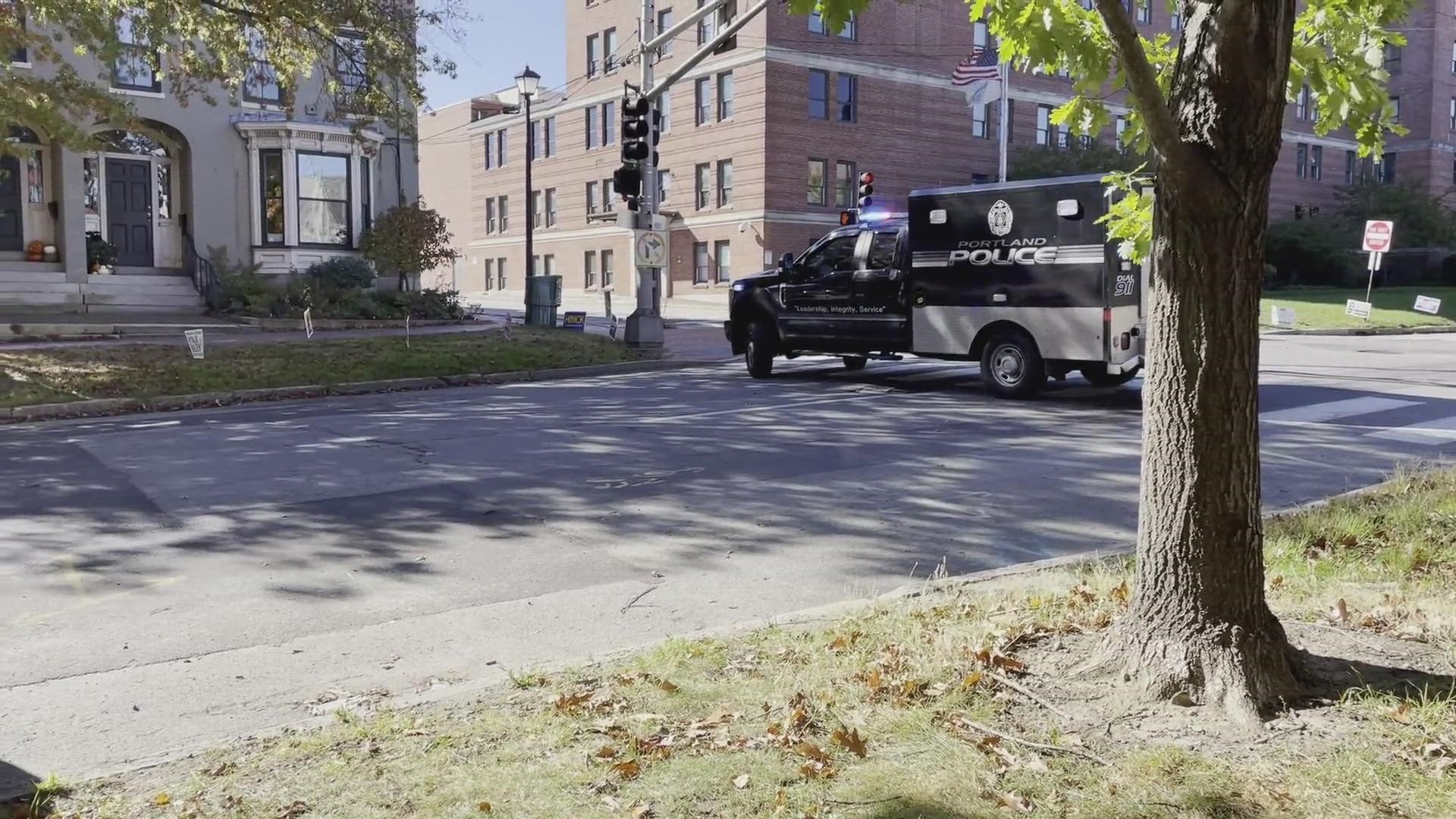 Police investigate an incident on State Street in Portland
Credit: NCM