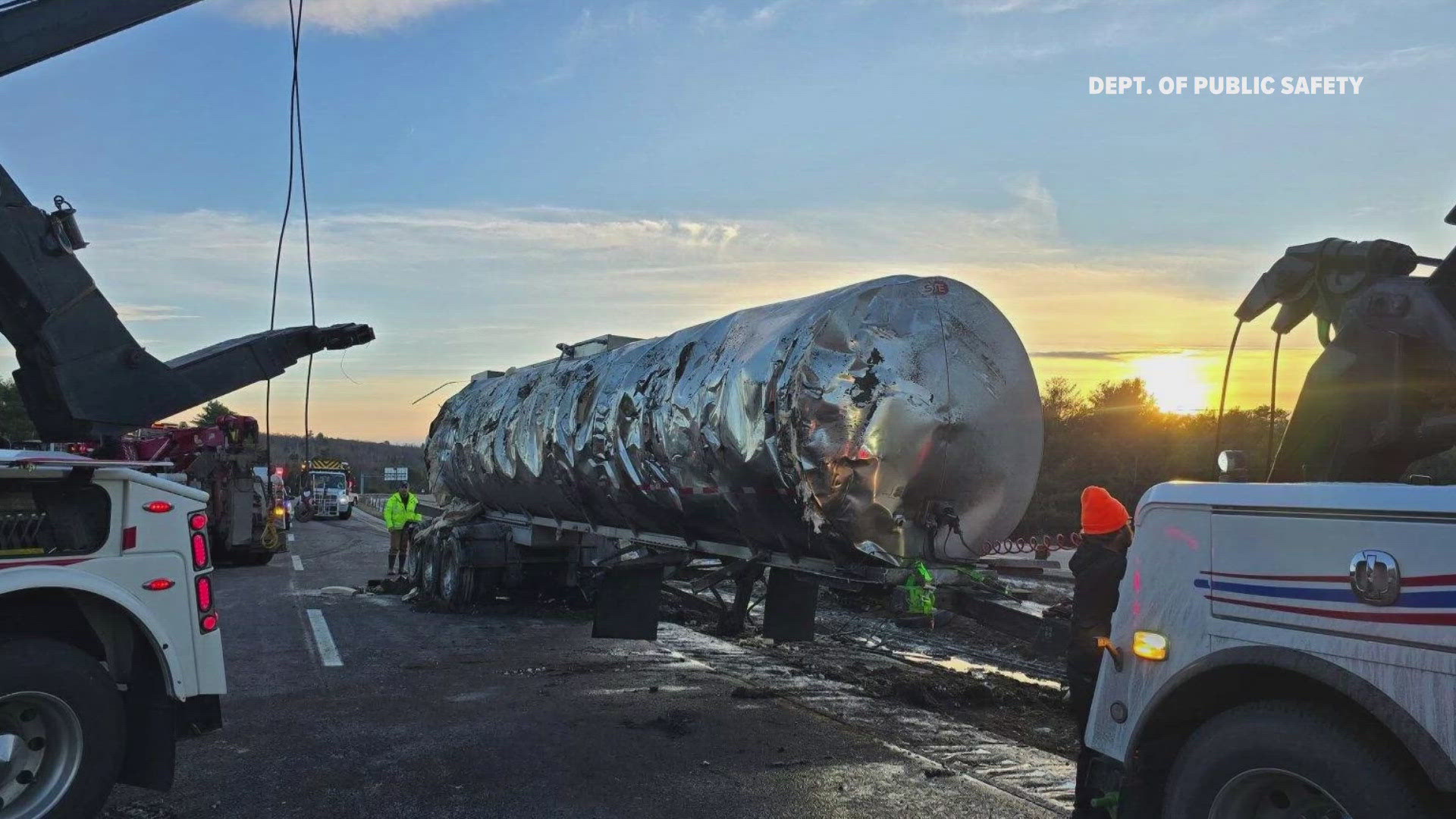 Maine State Police said all Interstate 295 northbound lanes between Exit 49 and Exit 51 are expected to open by 5 p.m. 