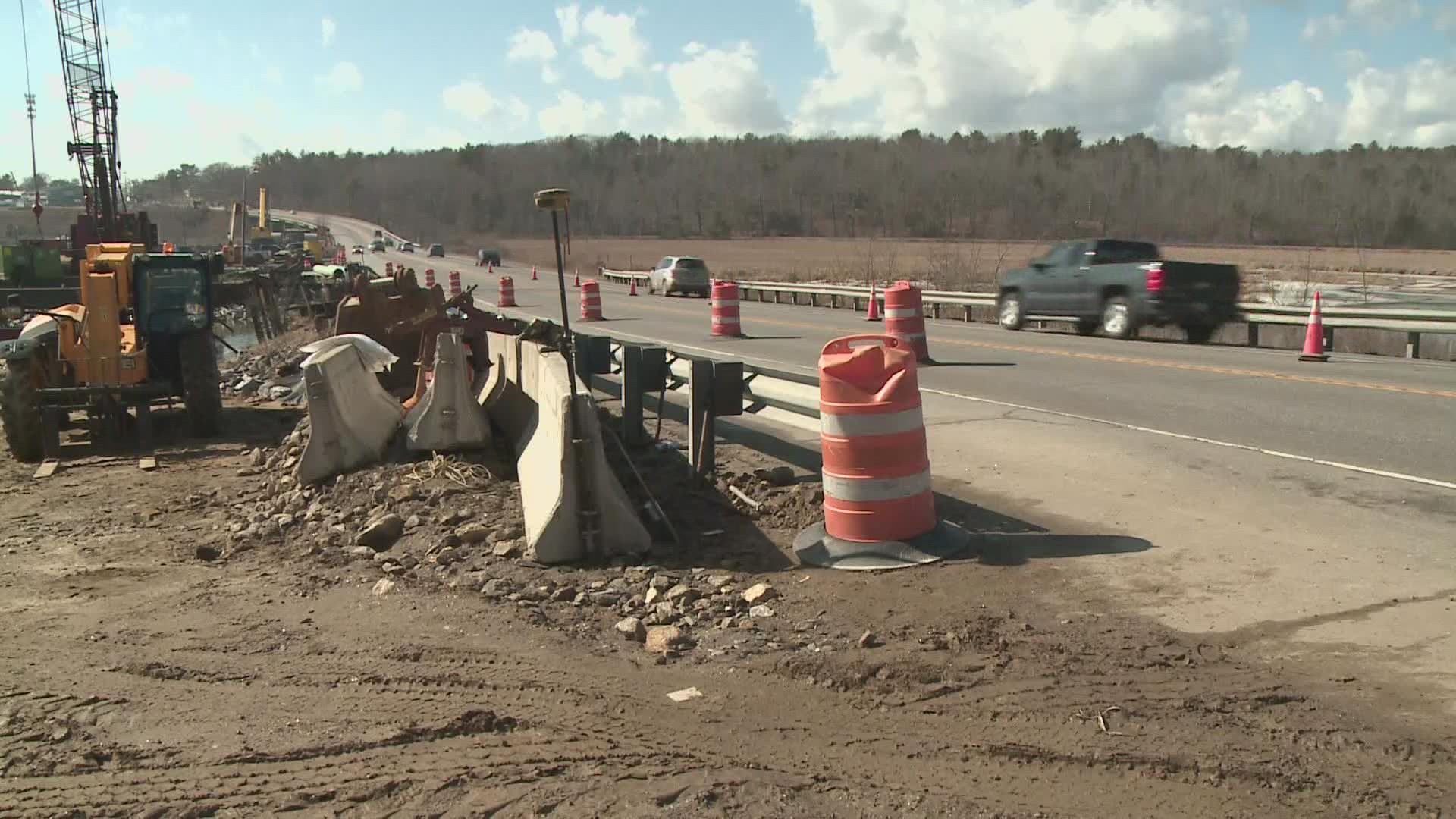 Big construction is happening on a section of Route 1 in Woolwich. A 35-million dollar project to replace a bridge that will block future damage from climate change.