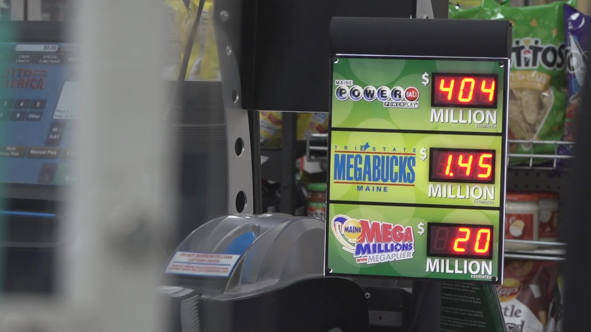 The winning Mega Millions lottery ticket, worth $1.35 billion, was sold Friday, Jan. 13, at Hometown Gas & Grill in Lebanon, Maine.