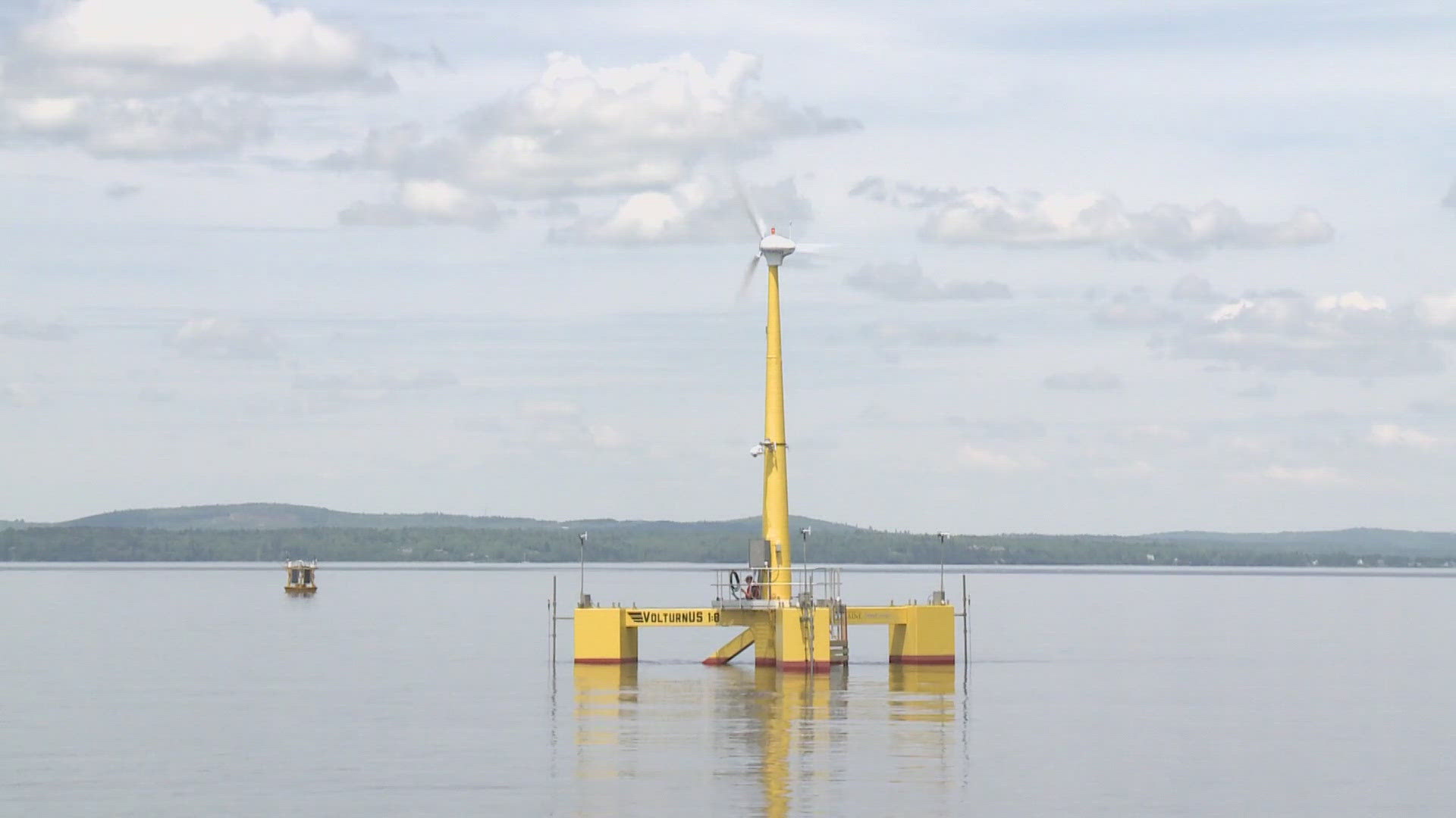 The state of Maine has proposed putting 12 offshore wind turbines atop University of Maine-developed floating platforms.
