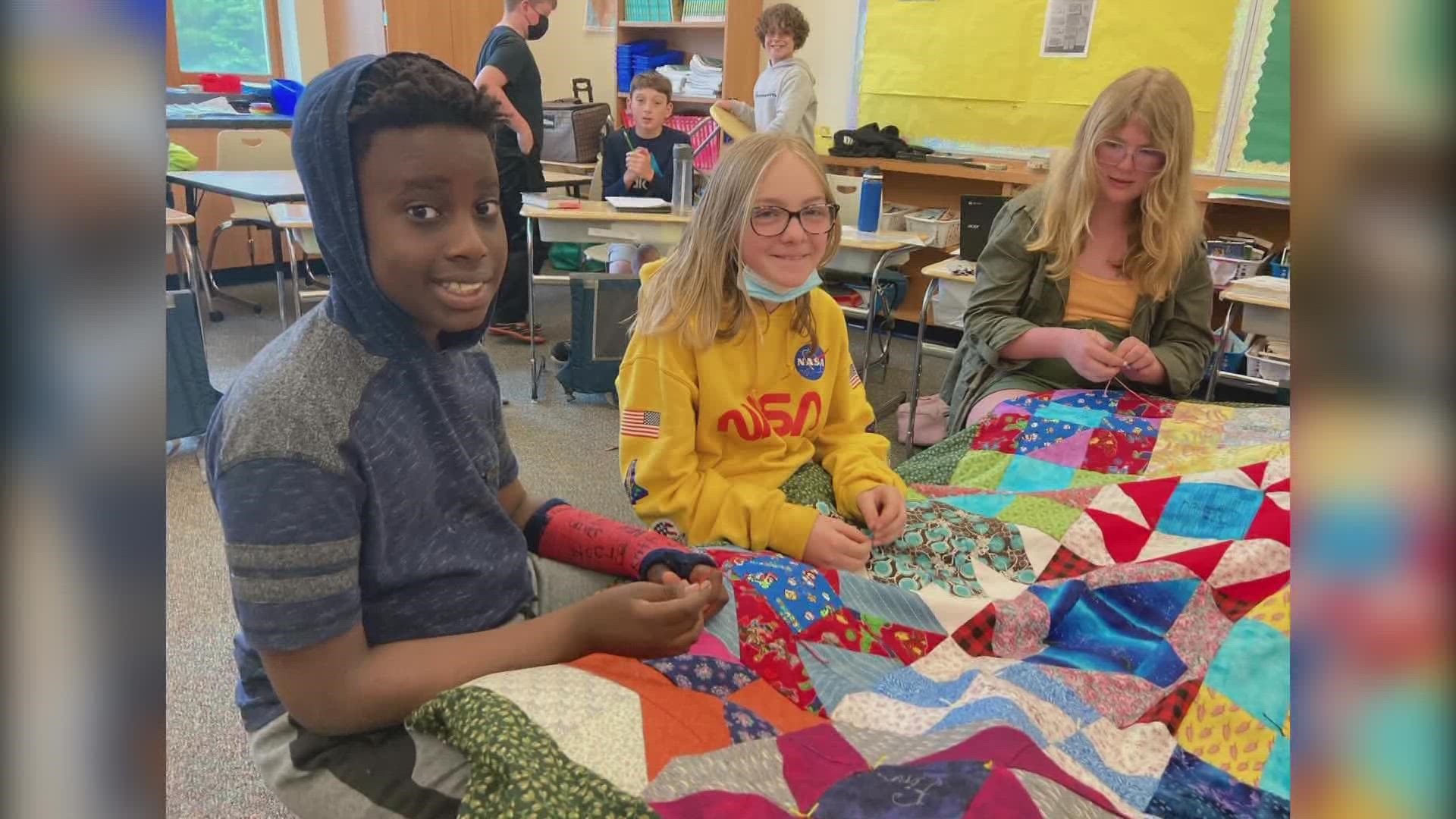 Students at the Wentworth School in Scarborough put their geometry lessons to work creating beautiful quilts to raise awareness about homelessness