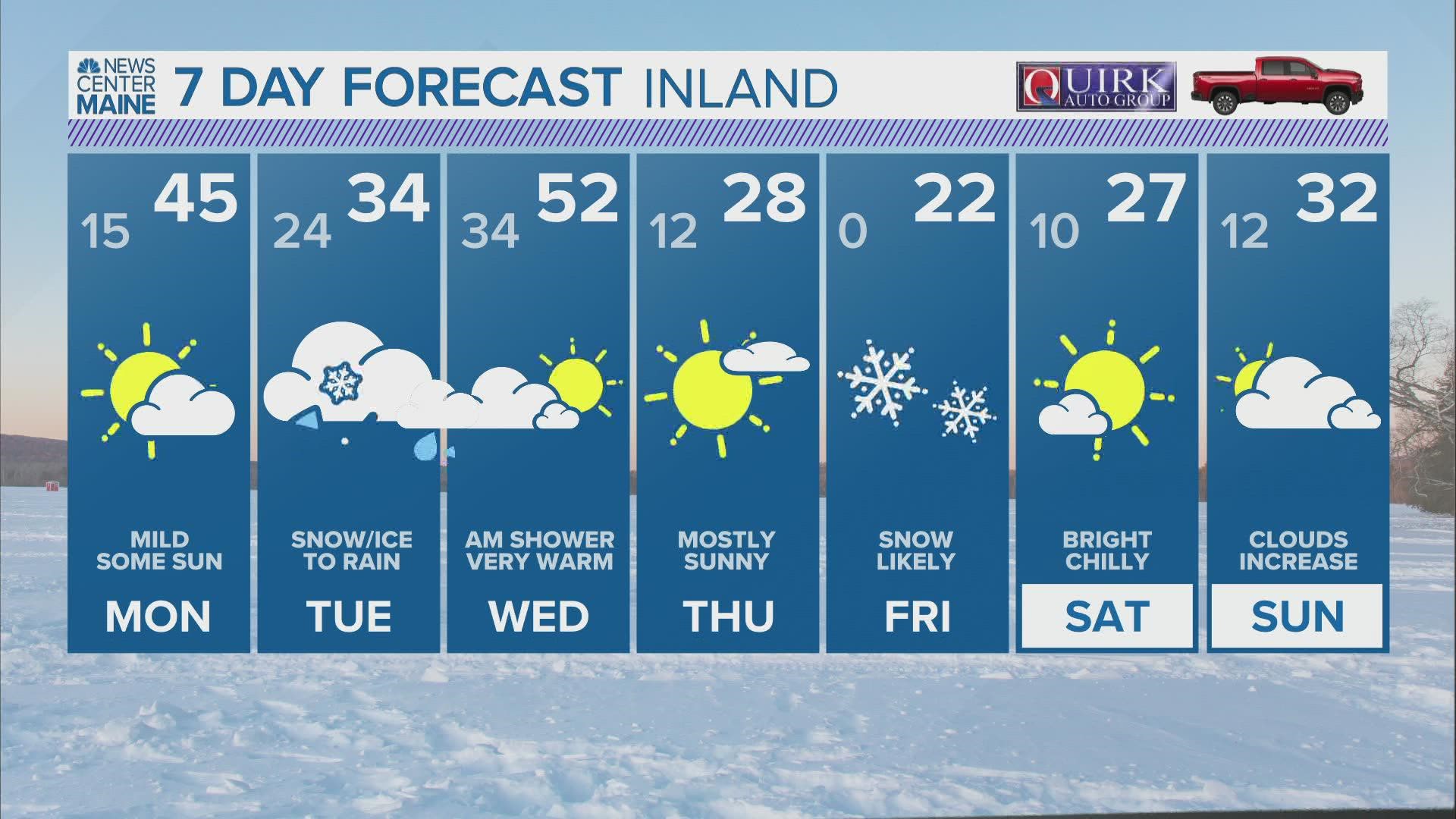 NEWS CENTER Maine Weather Video Forecast updated 6 p.m. on Sunday, February 20, 2022.