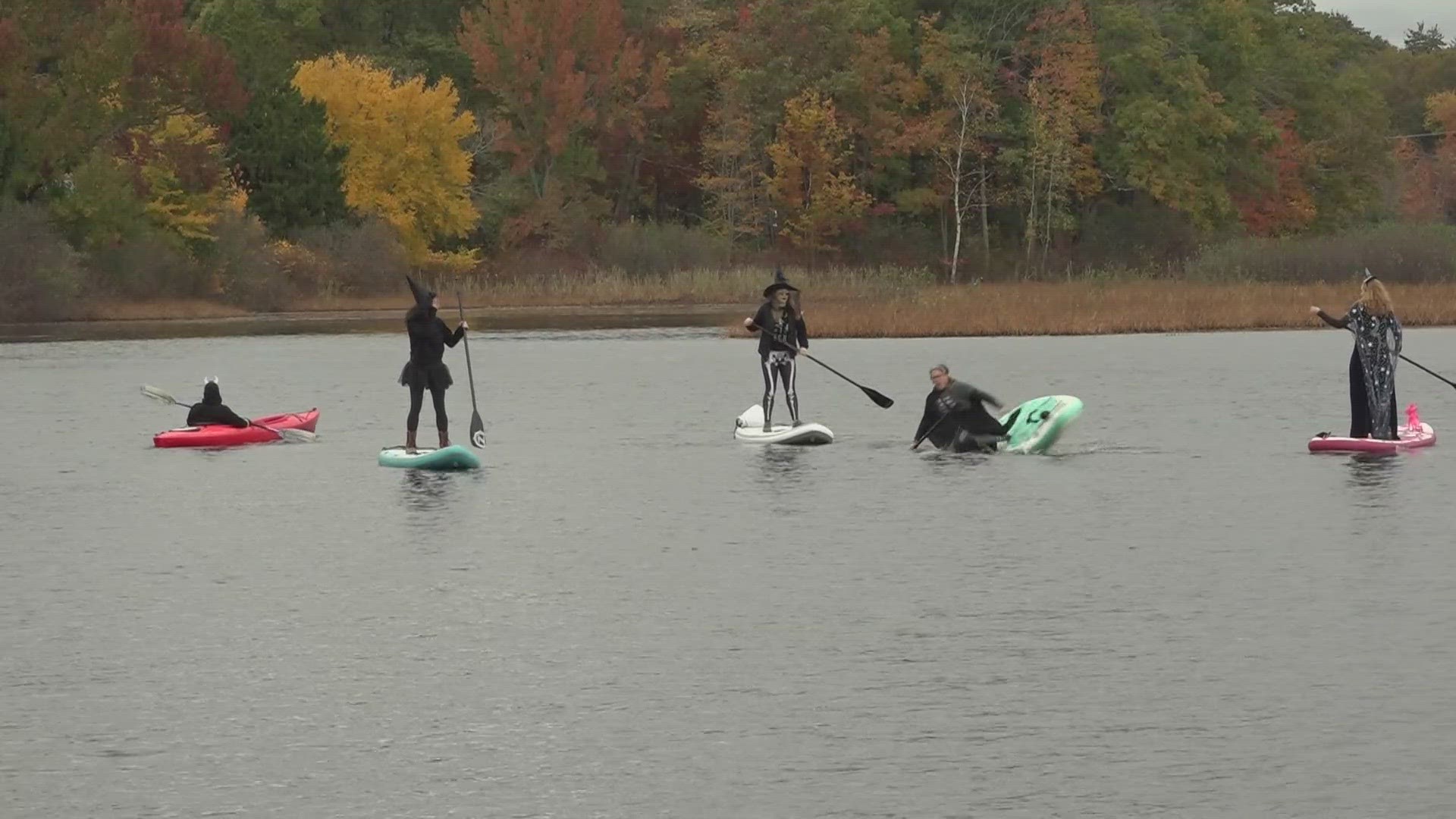 Half a dozen witches floated in Sanford's Number One Pond Sunday afternoon.