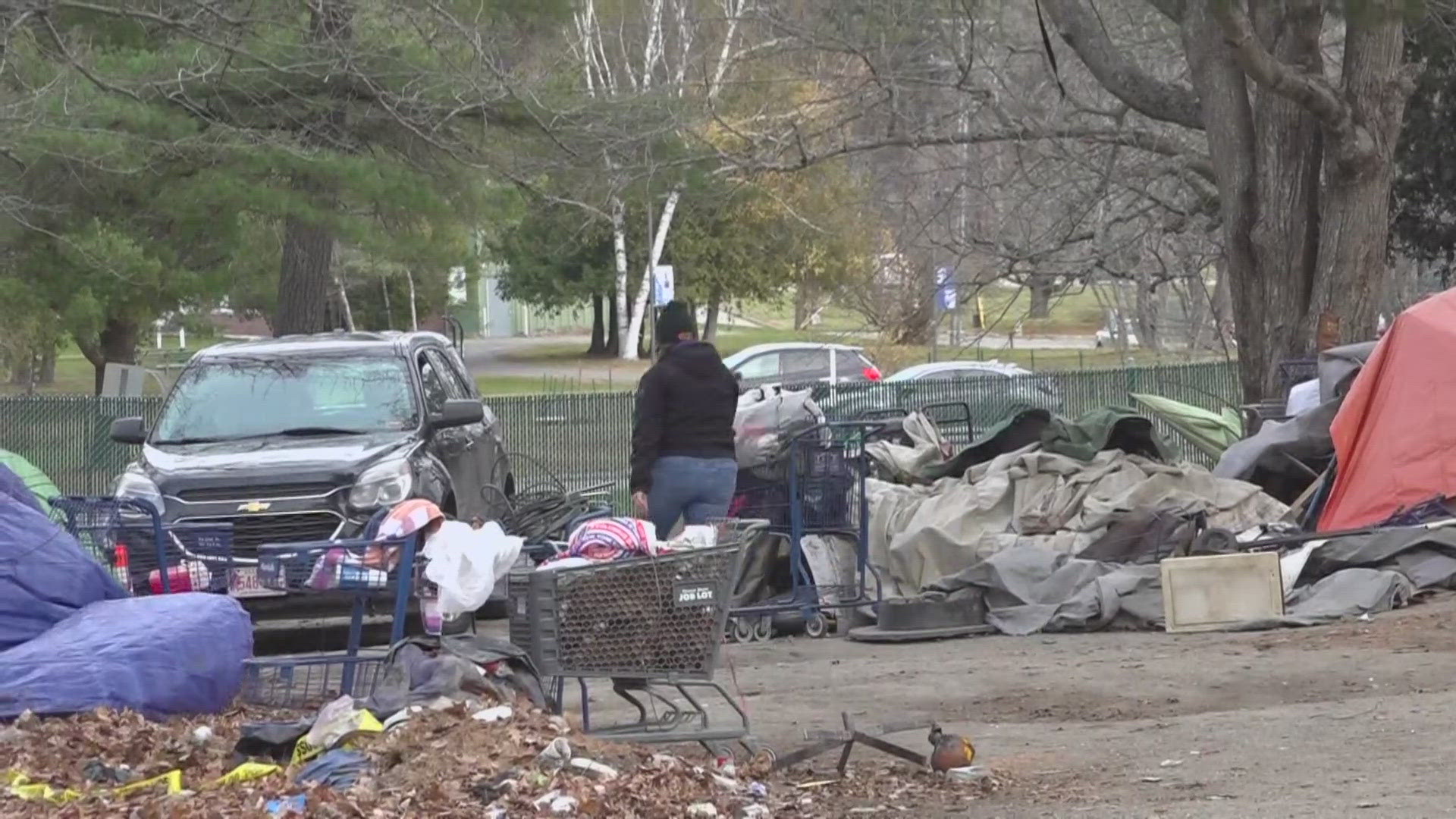 Bangor city officials say they're working with homeless outreach teams to house the roughly 60 people still living at the encampment on Texas Ave. and Cleveland St.